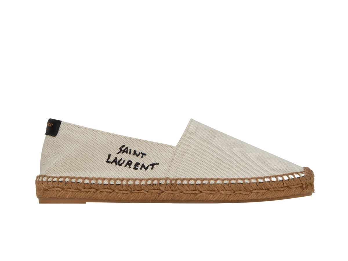 Saint Laurent Paris oc11z1125 Embroidered Espadrilles in Canvas in Natural Beige Size US 11 / EU 44 - 5 Thumbnail