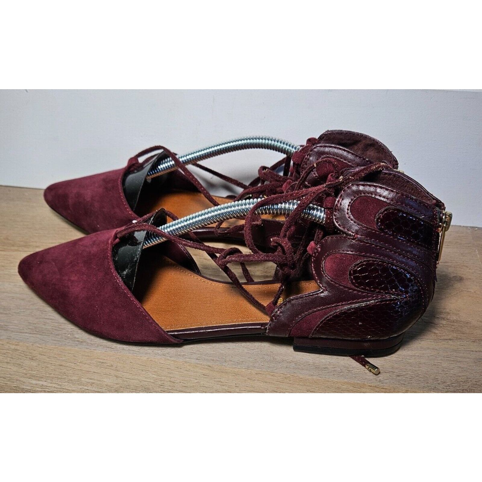 Saks Fifth Avenue Saks Fifth Avenue Cheryl Burgundy Suede Women’s 7.5M Size US 7.5 / IT 37.5 - 3 Thumbnail