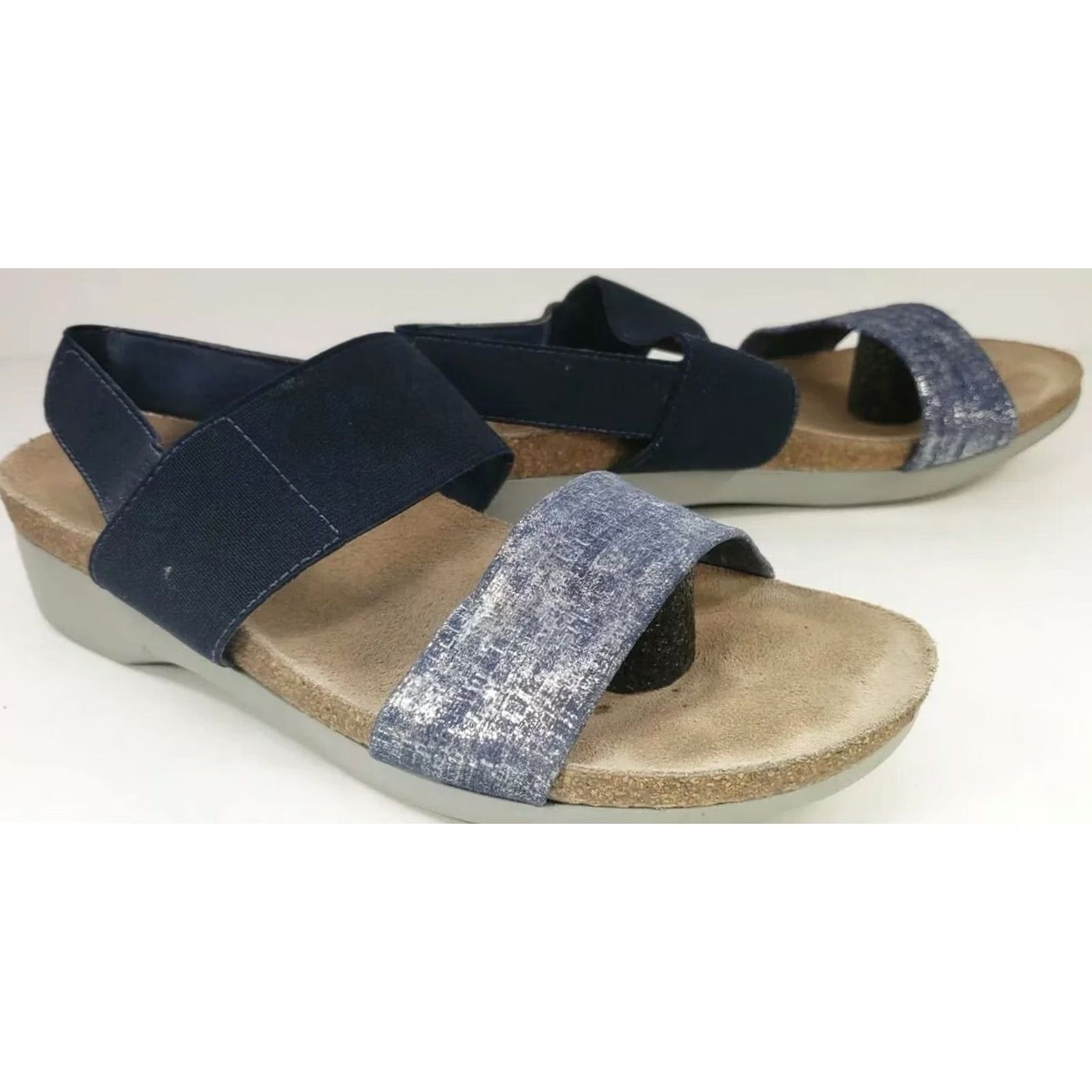 Vintage Munro Pisces Slingback Sandal Women's 6M Navy Blue Metallic Size US 6 / IT 36 - 5 Thumbnail