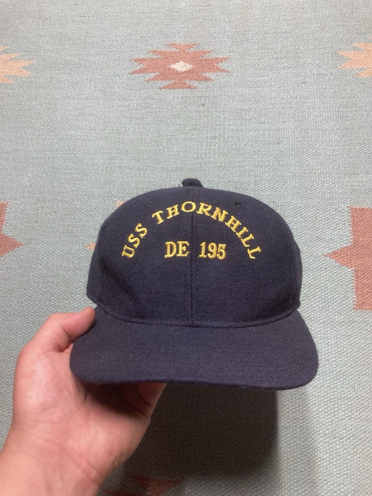 Vintage Vtg SnapBack hat wool USS Thornhill DE 195 US navy military Size ONE SIZE - 2 Thumbnail