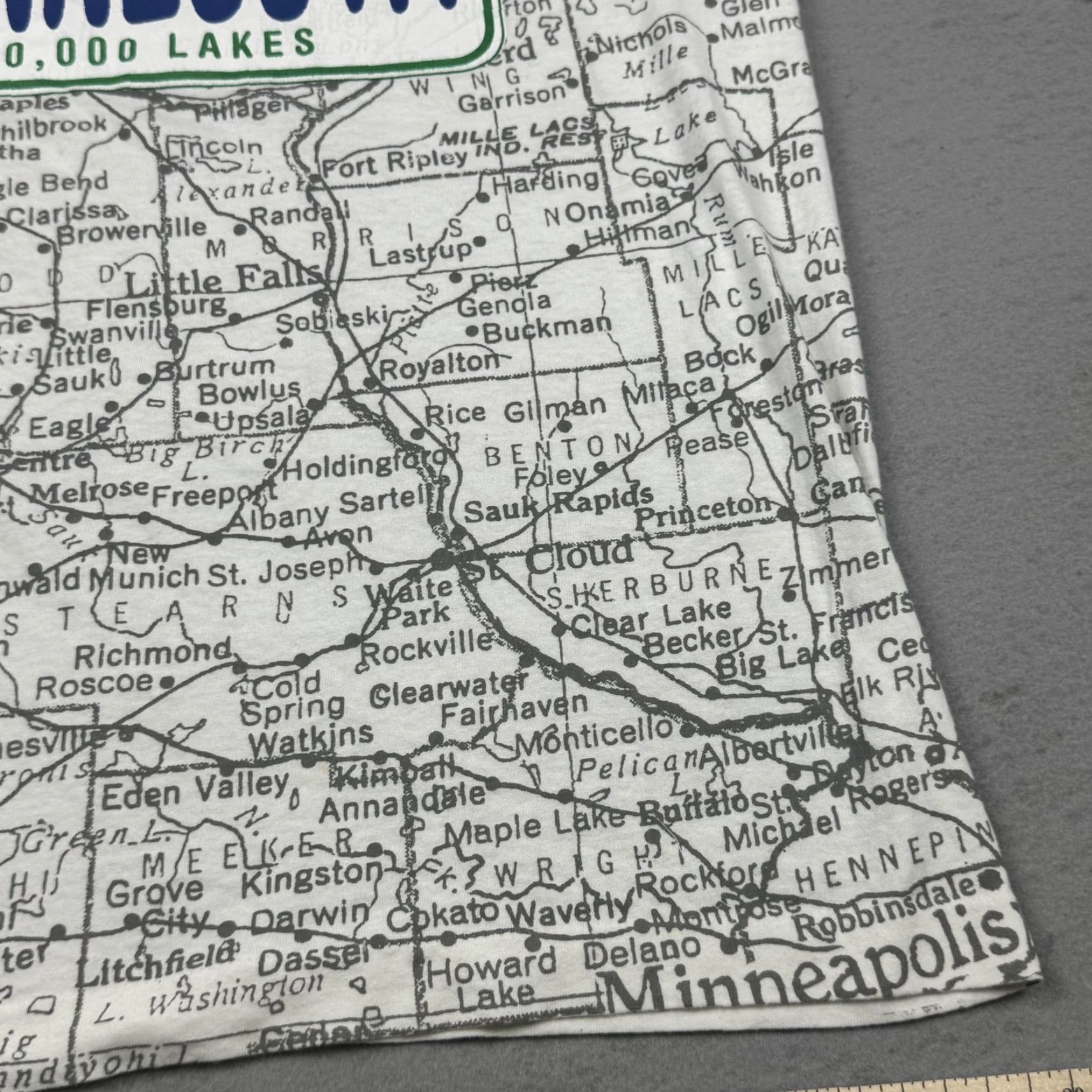 Sunray Sportswear VINTAGE Minnesota Shirt Mens Large White State Map All Over Print Sun Sportswear 90s Size US L / EU 52-54 / 3 - 6 Thumbnail