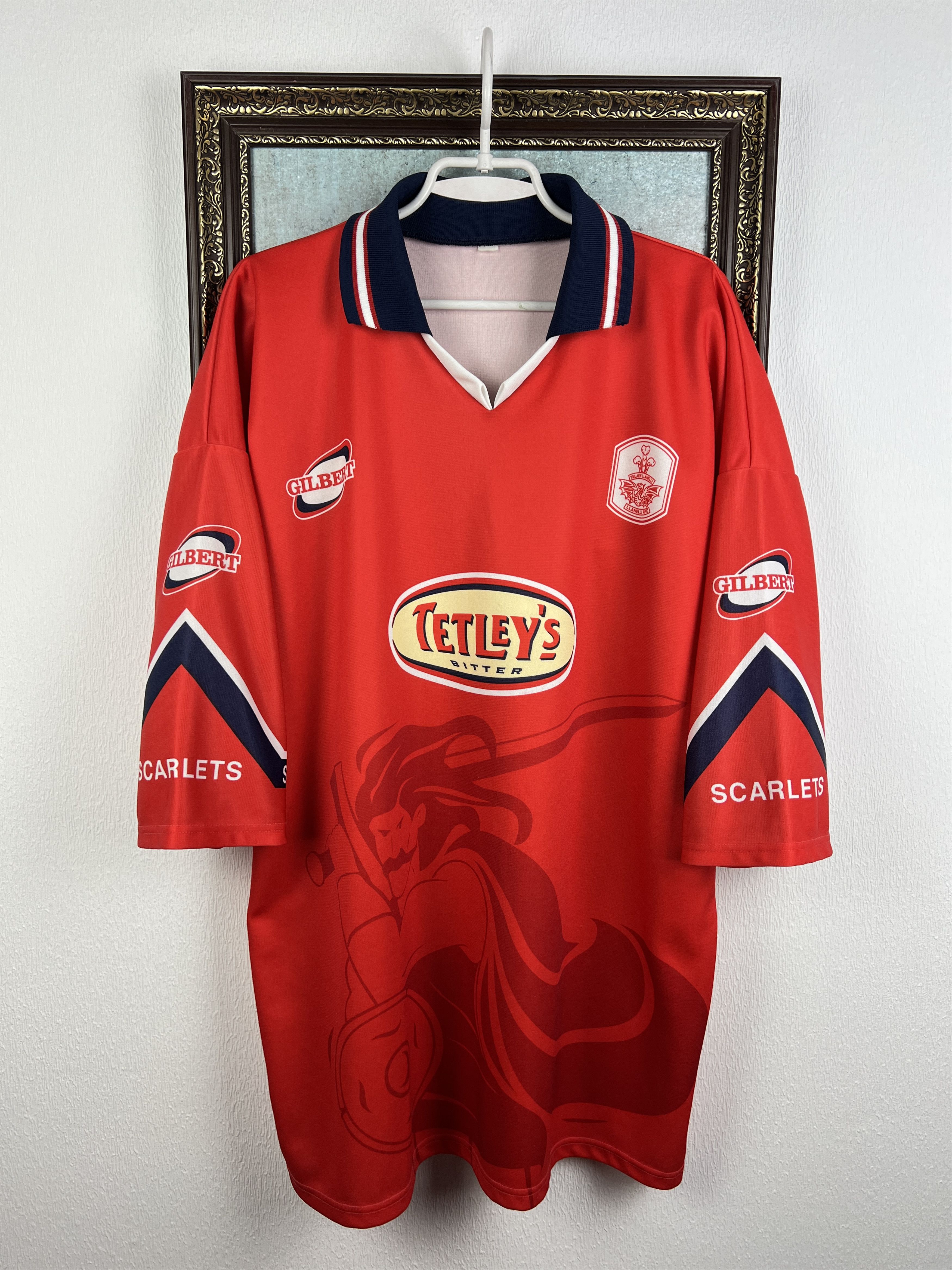Vintage Llanelli Scarlets Wales Rugby Union Jersey Trikot Size 3XL Size US XXL / EU 58 / 5 - 1 Thumbnail
