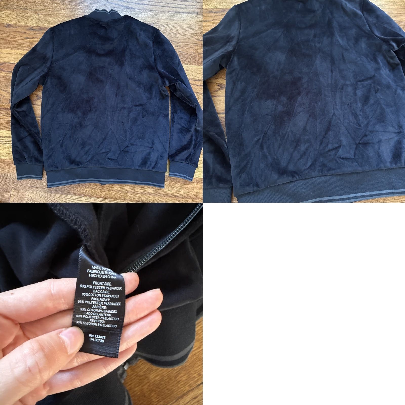 Kenneth Cole Kenneth Cole Mens Velour Full Zip Bomber Jacket M Black Velour Full Zip Bomber Jacket Mens C24 Size US M / EU 48-50 / 2 - 8 Thumbnail