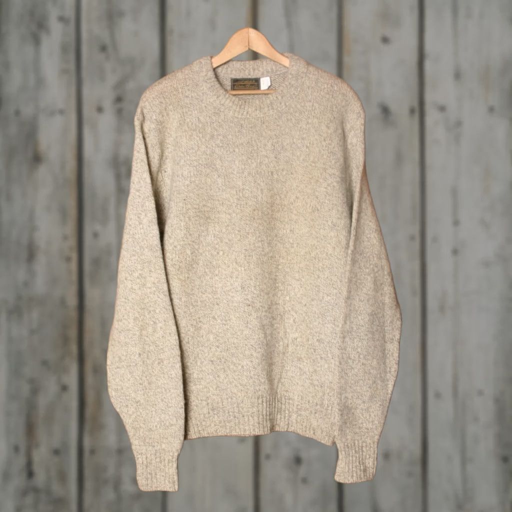 Eddie Bauer Vintage Eddie Bauer Ragg Wool Blend Pullover Sweater LT Beige Crew Neck Pullover Mens XL Tall fits MT/LT Made in USA 85% Wool 15% Nylon PLA Size US L / EU 52-54 / 3 - 1 Thumbnail
