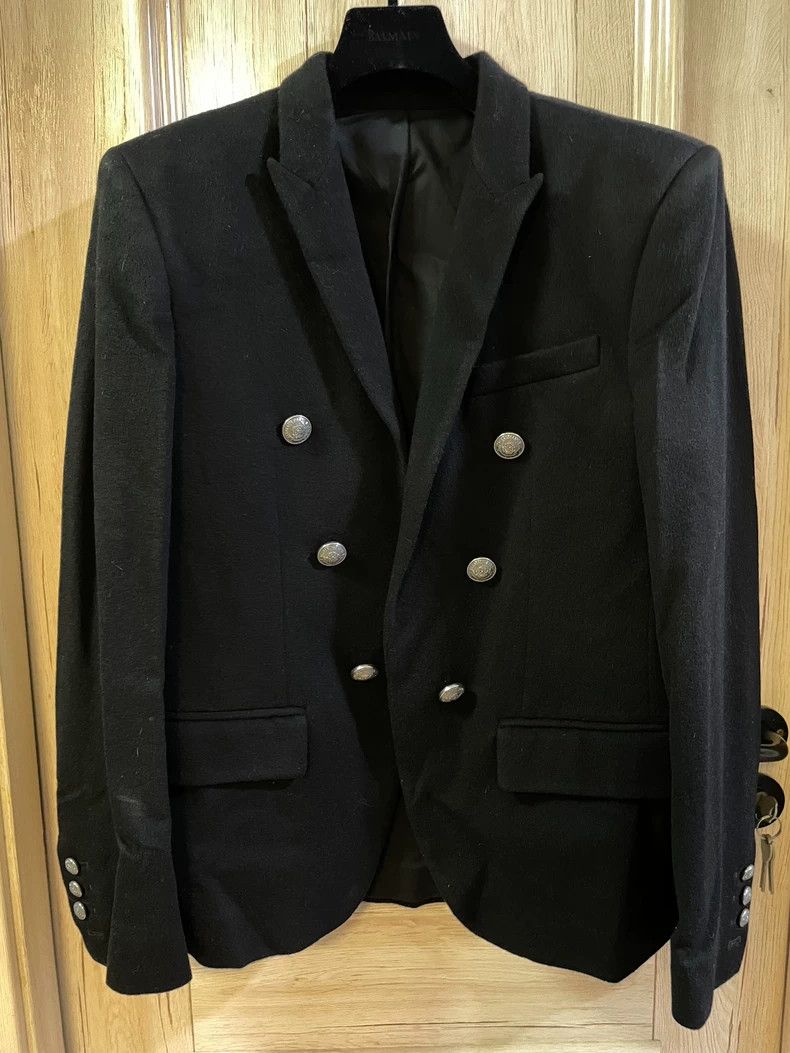 Balmain Balmain Velvet Blazer with Silver Buttons Size US XL / EU 56 / 4 - 1 Thumbnail