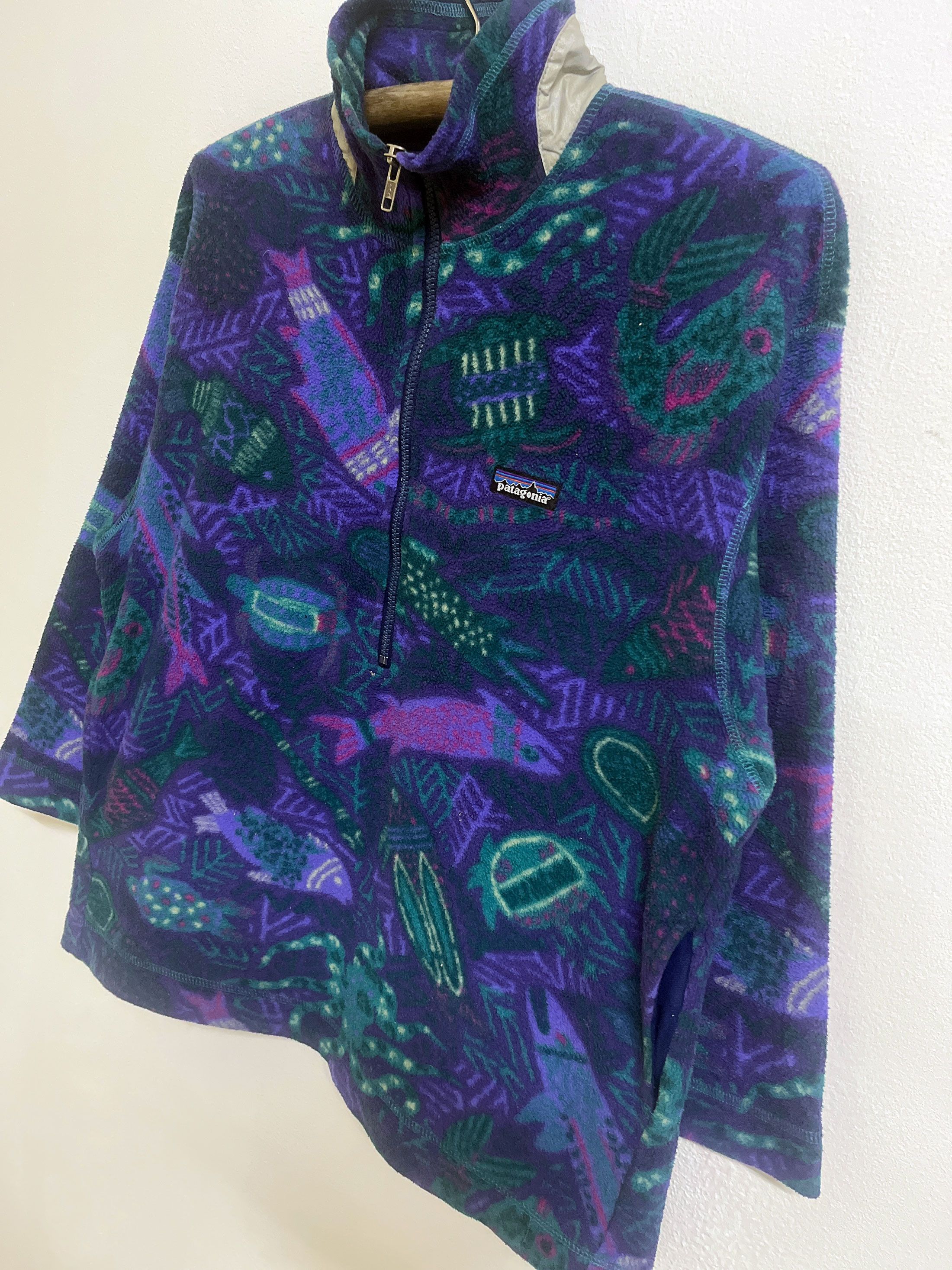 Patagonia Vintage Patagonia Deep Sea Printed Half Zipper Fleece Size US M / EU 48-50 / 2 - 2 Thumbnail