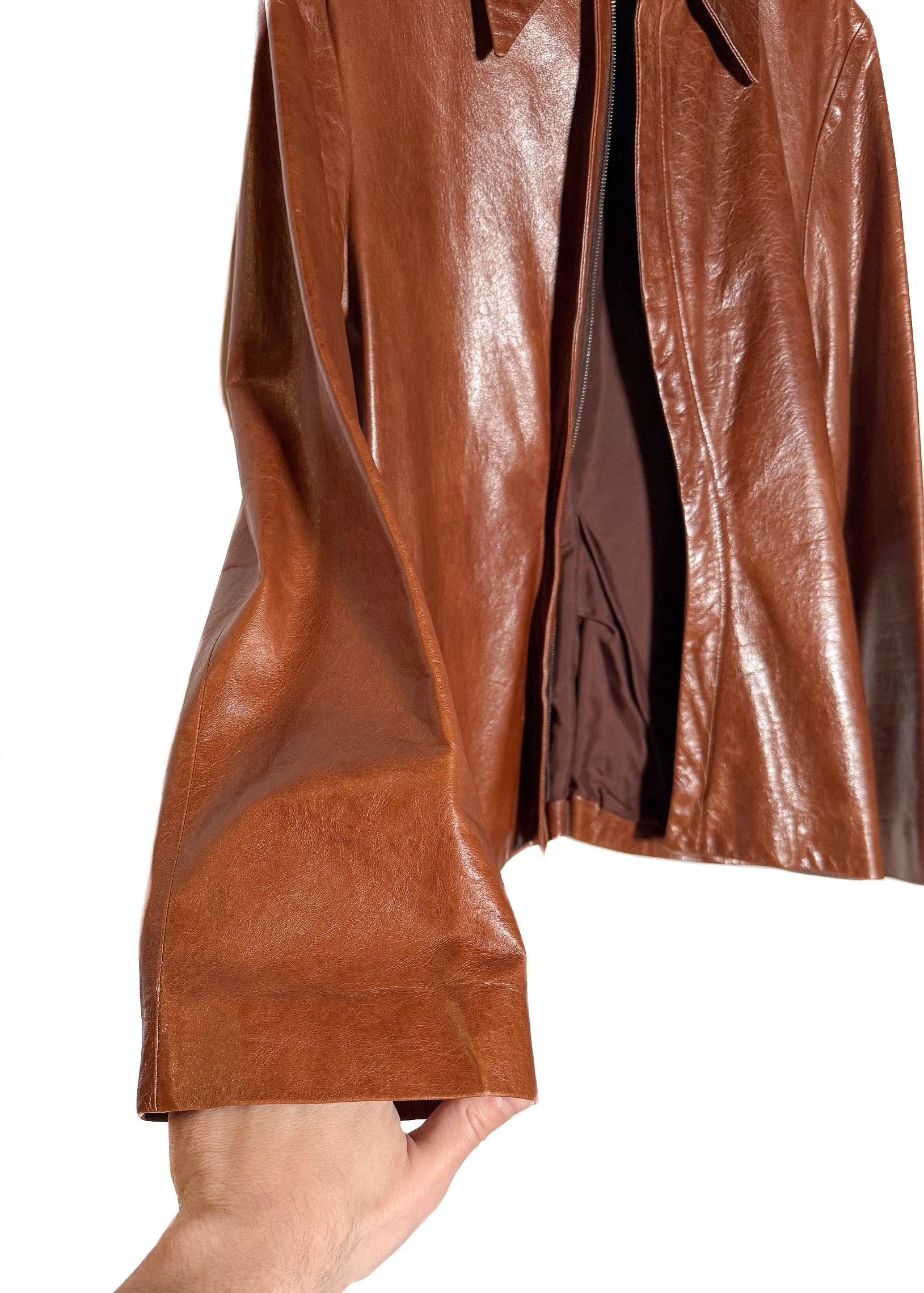 Lanvin Lanvin Vintage Cognac Brown Lambskin Leather Jacket Size M / US 6-8 / IT 42-44 - 4 Thumbnail