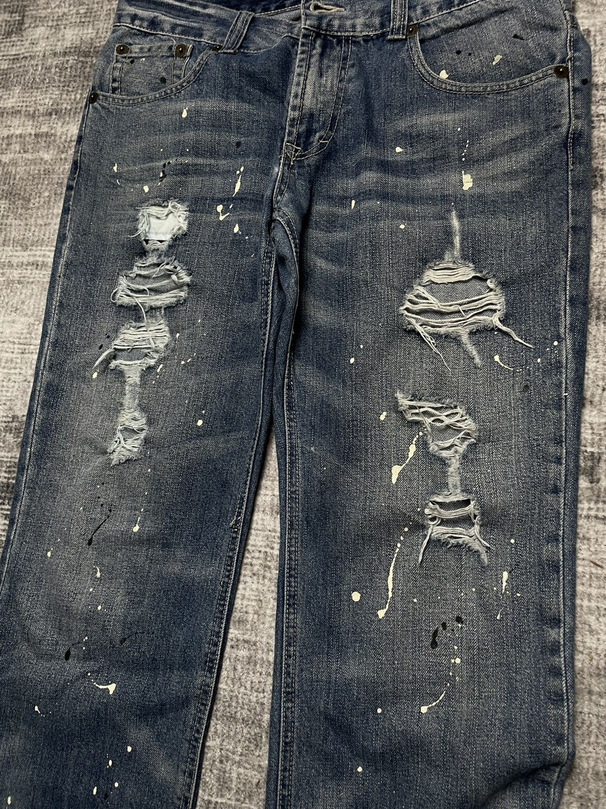 Japanese Brand Japanese Denim Beast Paint Distressed Jeans Size US 30 / EU 46 - 12 Thumbnail