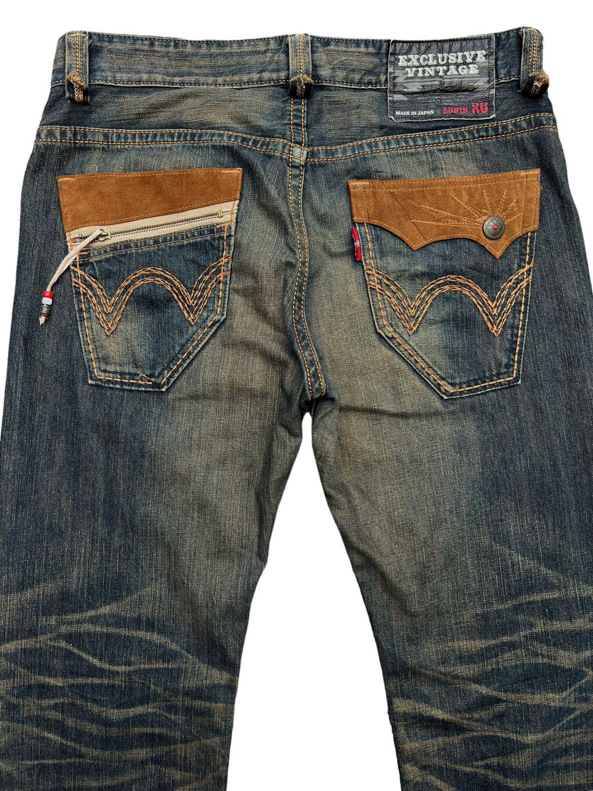 Edwin Vintage Edwin Rusty Mudwash Distressed Denim Jeans 37x30.5 Size US 37 - 5 Thumbnail