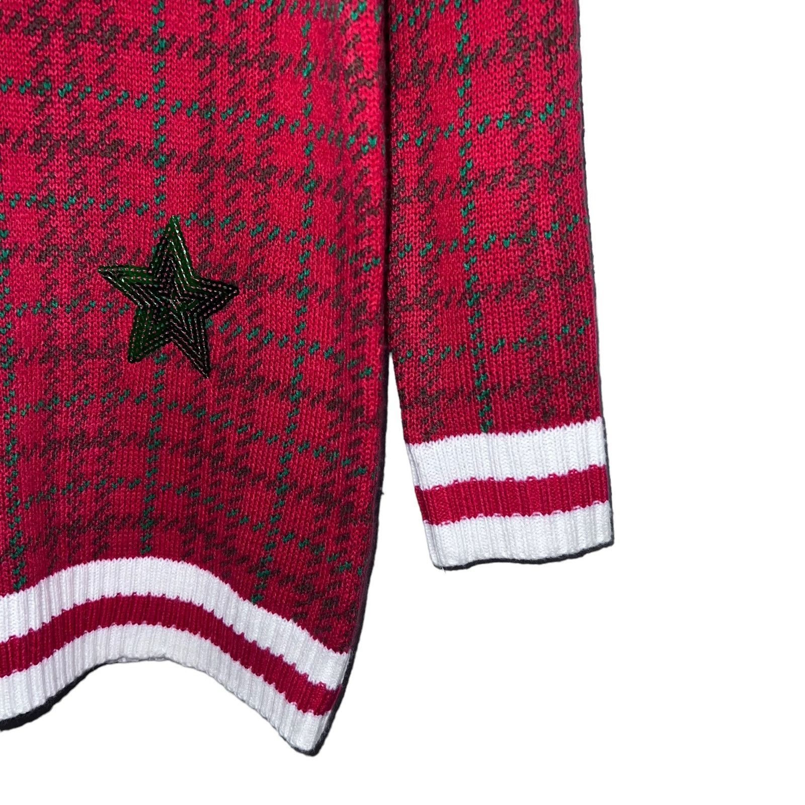 Other Joyland Long Sleeve Varsity Ugly Christmas Sweater Santa LG Size M / US 6-8 / IT 42-44 - 6 Thumbnail