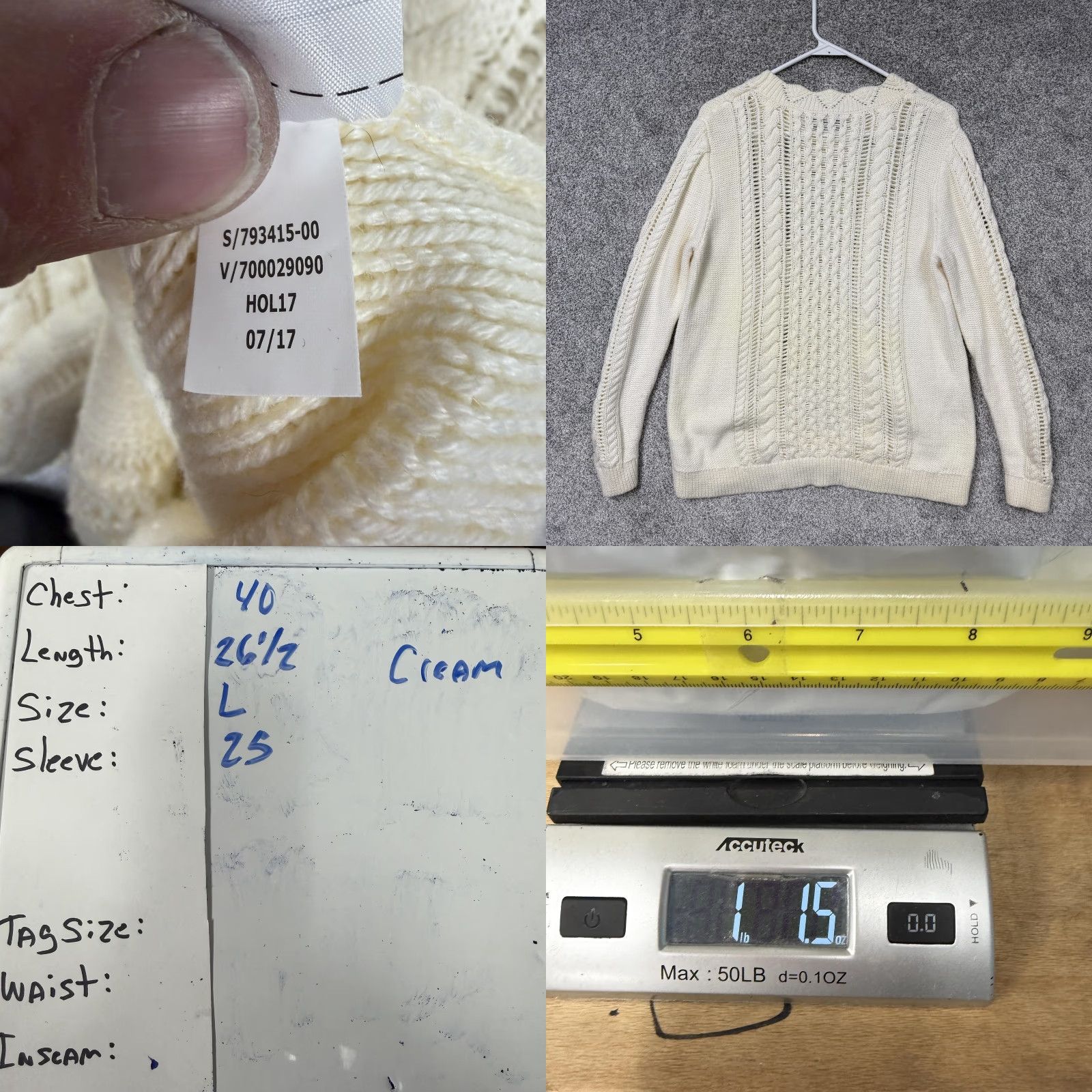 Banana Republic VINTAGE? No, Banana Republic Sweater Womens L Cream Cable Knit Preppy Coastal Grandmacore Shirt Womens L White Size L / US 10 / IT 46 - 8 Thumbnail