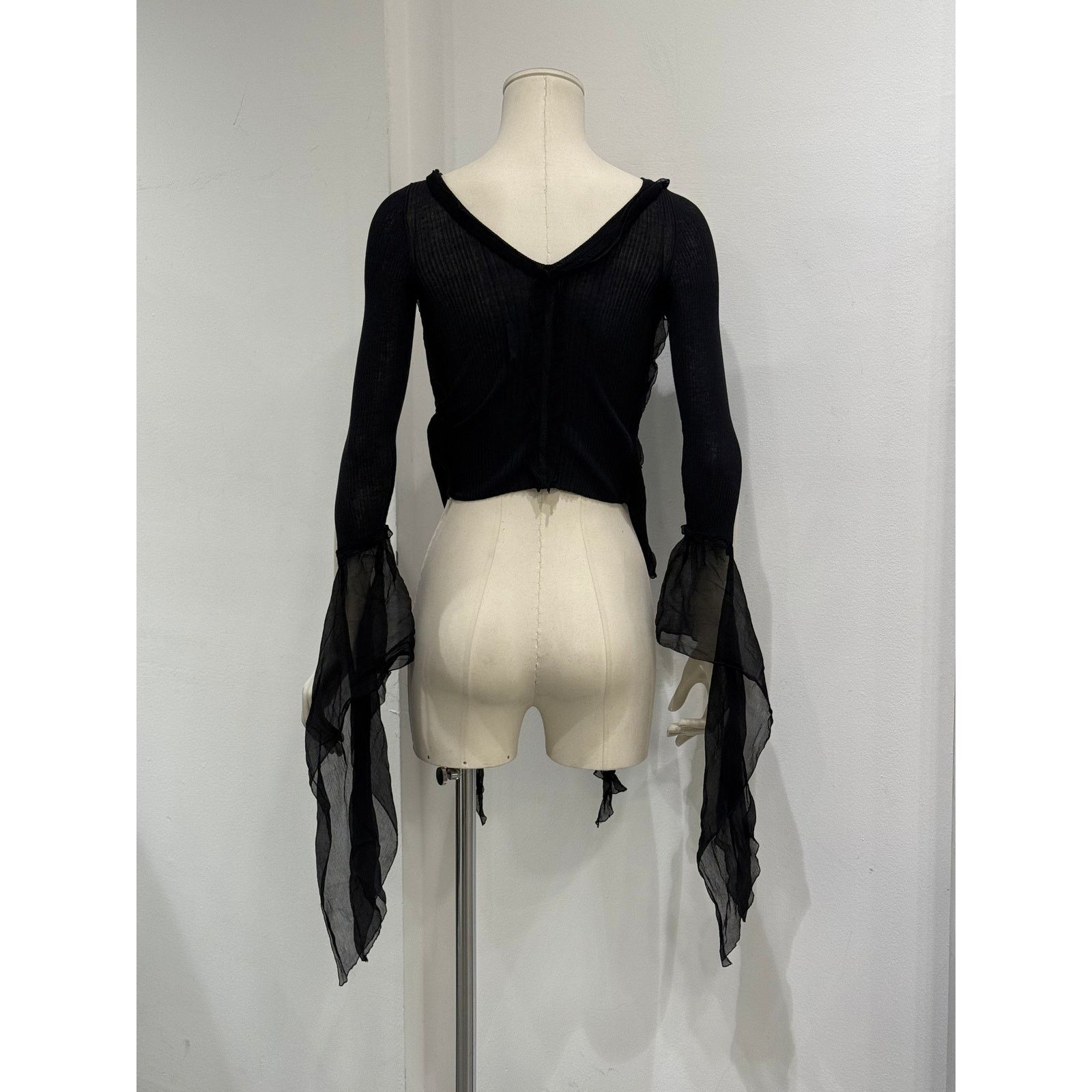 Jean Paul Gaultier 2000s Jean Paul Gaultier sheer ribbon-tie corset blouse Size S / US 4 / IT 40 - 8 Thumbnail