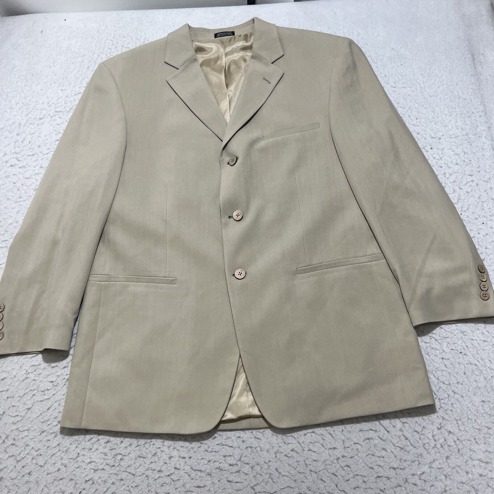Joseph & Feiss Joseph & Feiss 42S Silk Beige Herringbone Suit Jacket Size 42S - 1 Thumbnail