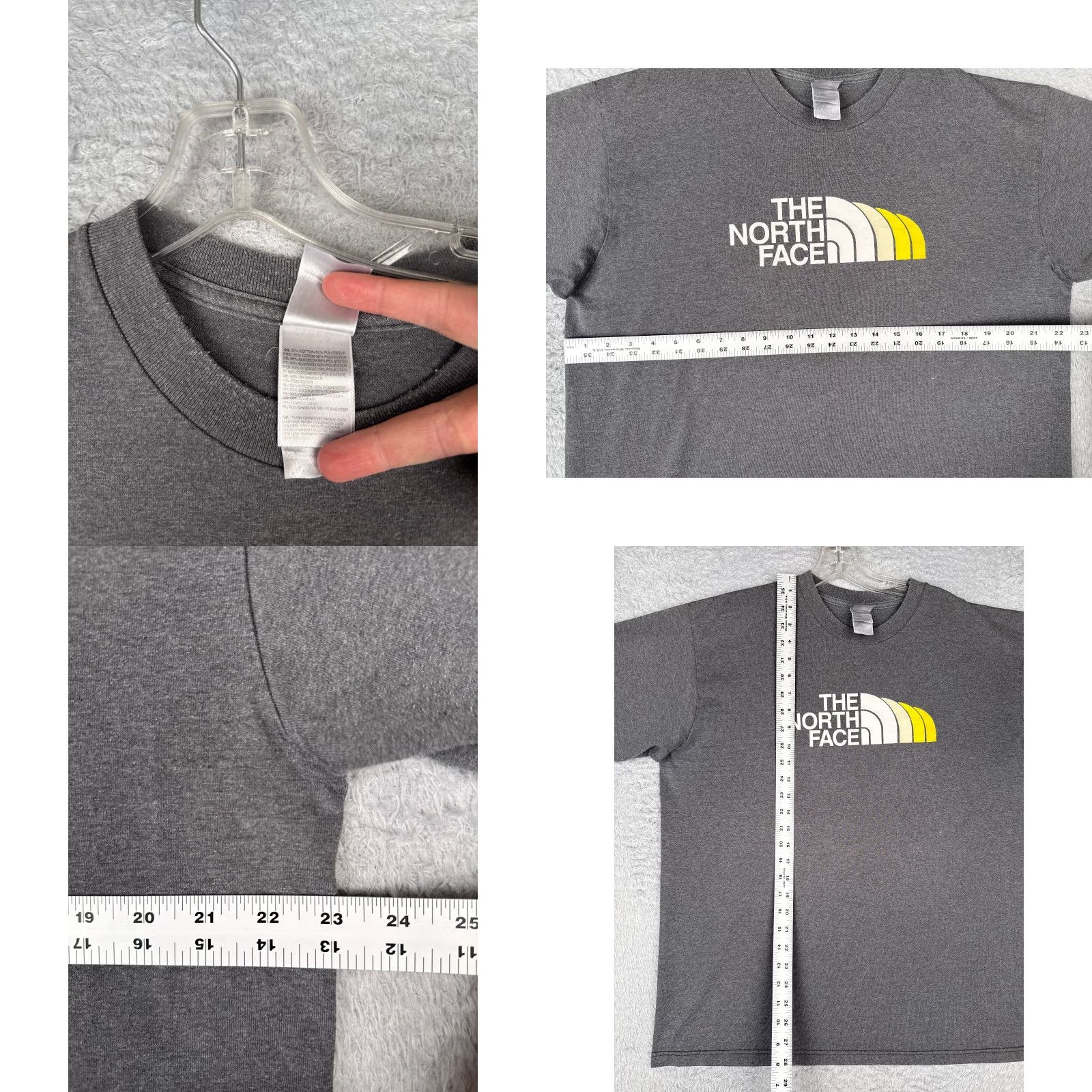 The North Face The North Face Shirt Men L Gray Logo Short Sleeve Crew Neck Cotton Blend Size US L / EU 52-54 / 3 - 8 Thumbnail
