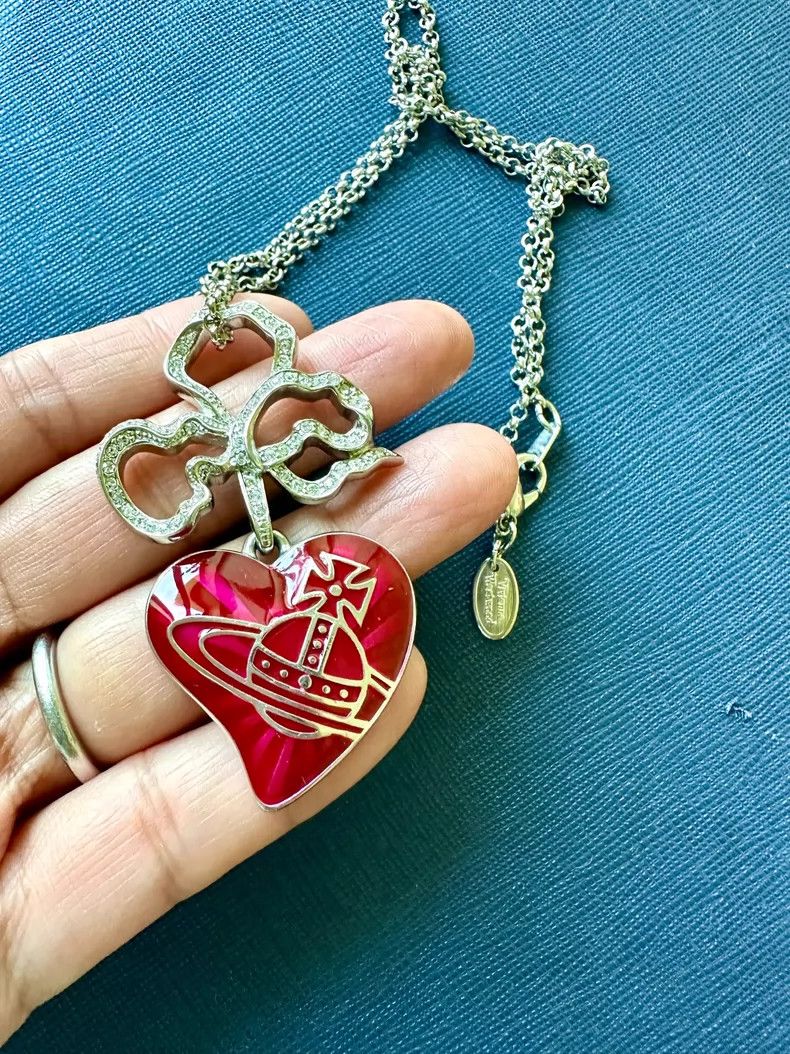 Vivienne Westwood Vivienne Westwood Heart Crystal Pendant Necklace Size ONE SIZE - 1 Thumbnail