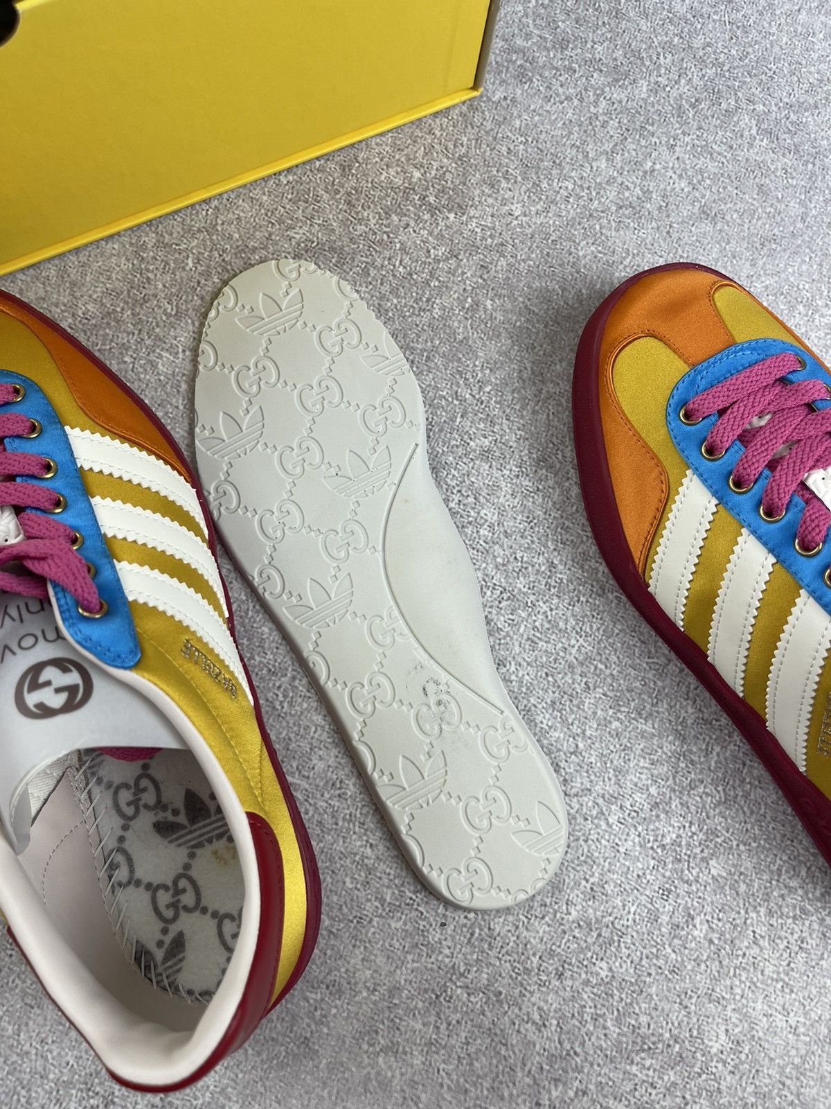 Gucci Adidas × Gucci Gazelle Yellow/White/Red Sneakers Size 37 1/3 Size US 6 / IT 36 - 14 Thumbnail