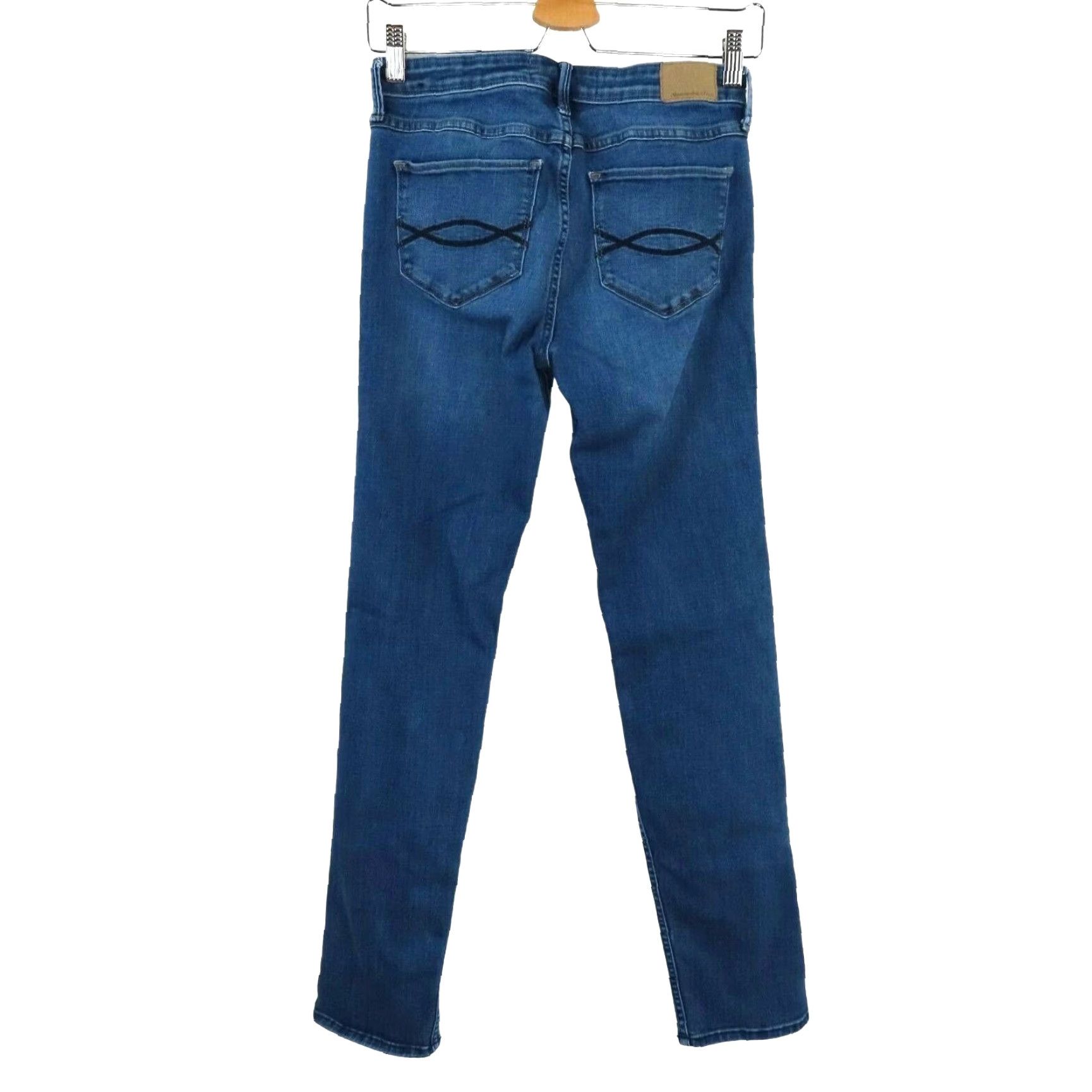 Abercrombie & Fitch Abercrombie & Fitch Womens 8 Regular 8R Straight Mid Rise Distressed Denim Jeans Shirt? Size 30" / US 8 / IT 44 - 4 Thumbnail