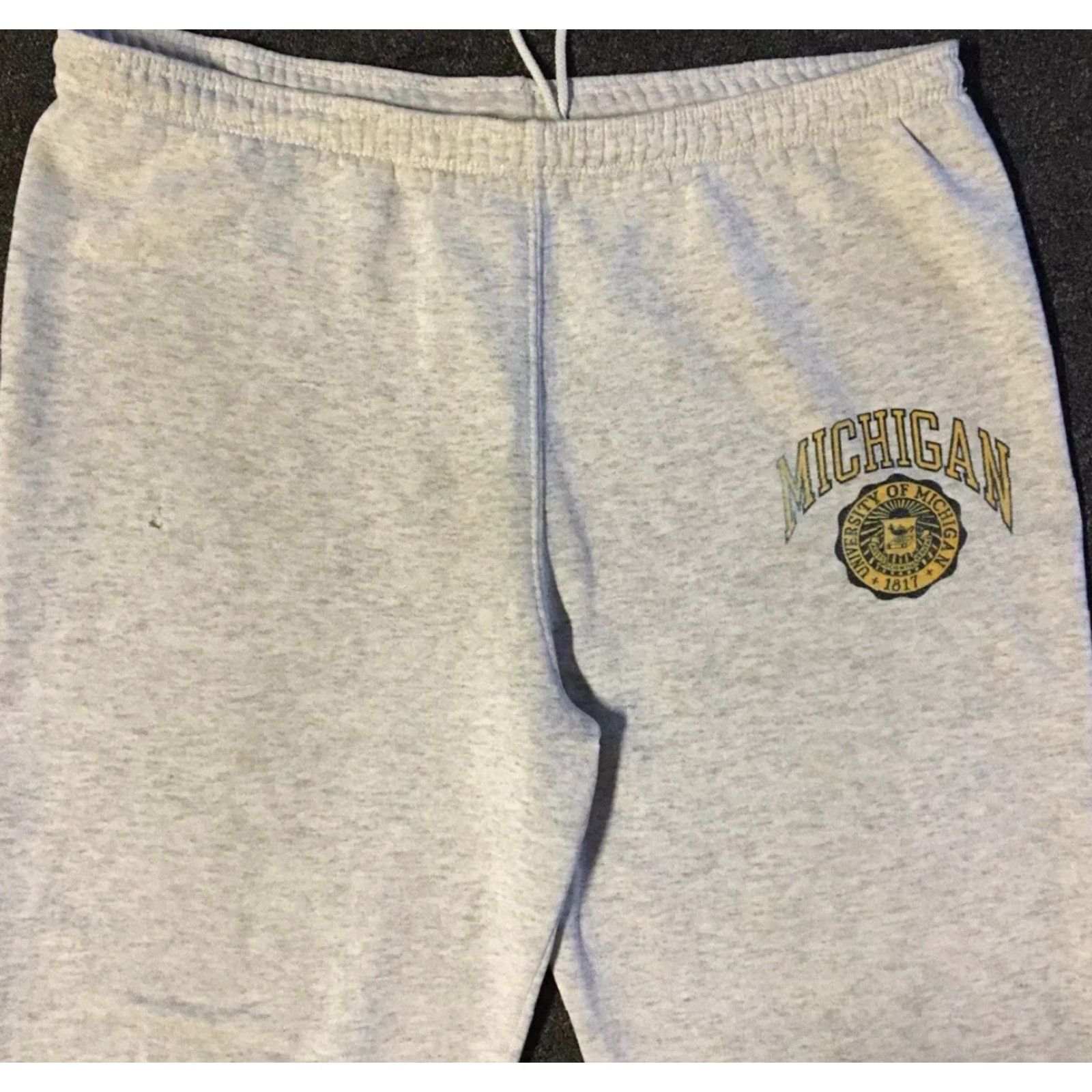 Vintage VINTAGE University Michigan Sweatpants L Gray Activewear Pants Men 80s 90s Grunge College Track & Field USA Wolverines Drawstring Size US 33 - 5 Thumbnail