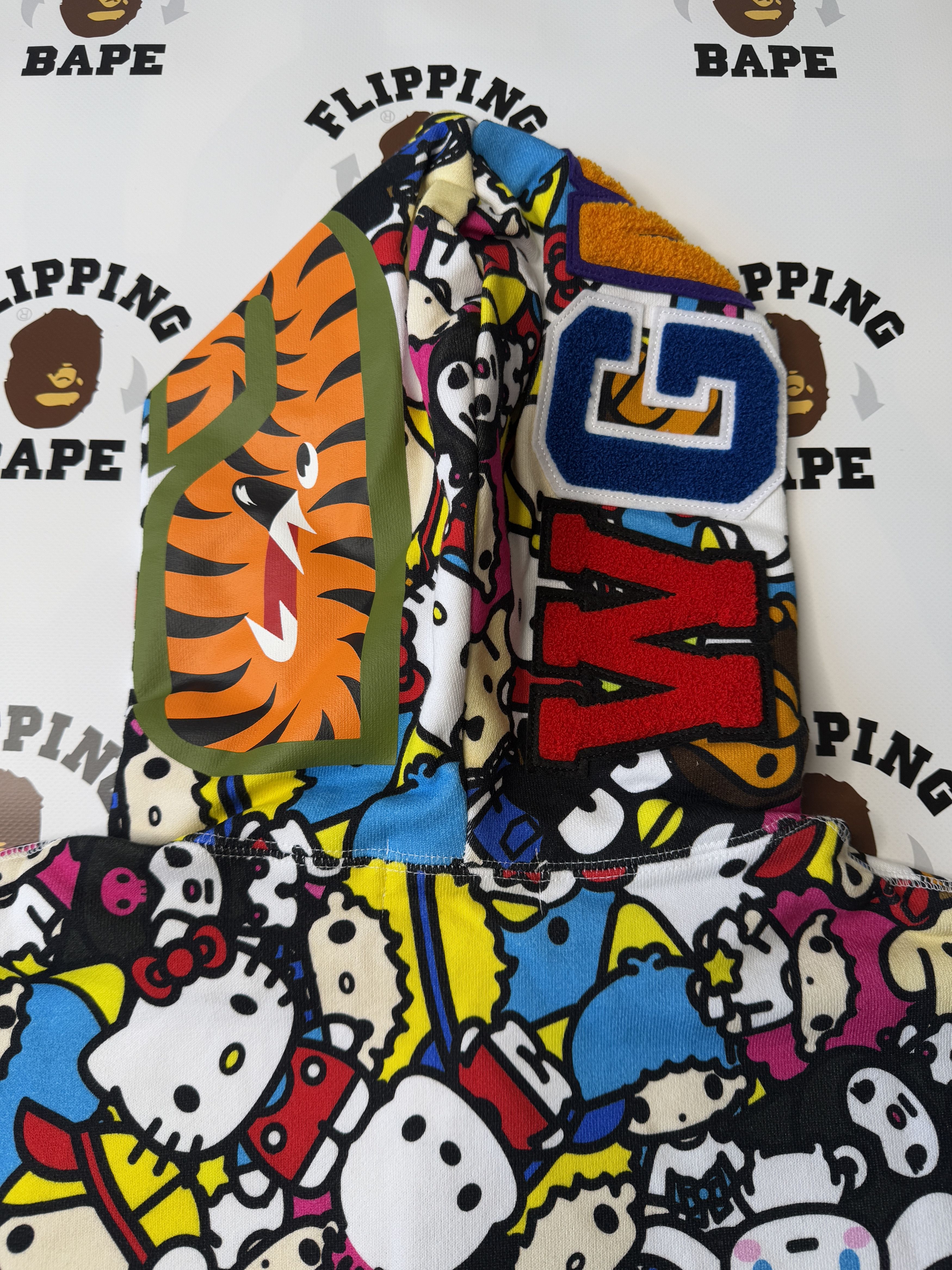 トップス BAPE SHARK BABY MILO X HELLO KITTY M 14' Bape kids x Hello Kitty Baby Milo Zip Up Hoodie Condition: 9