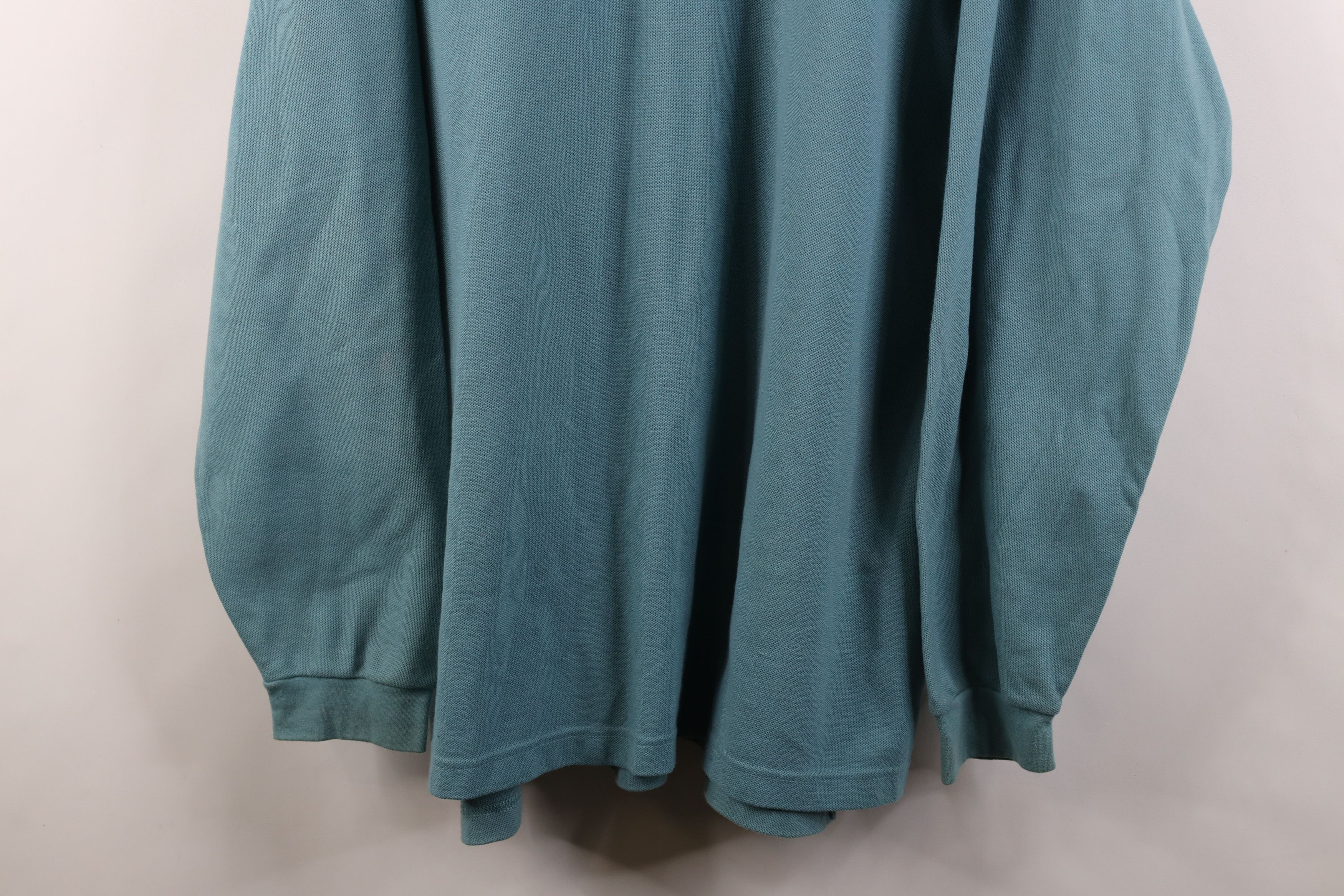 L.L. Bean Vintage 90s LL Bean Thermal Knit Long Sleeve Polo Teal USA Size US XL / EU 56 / 4 - 3 Thumbnail