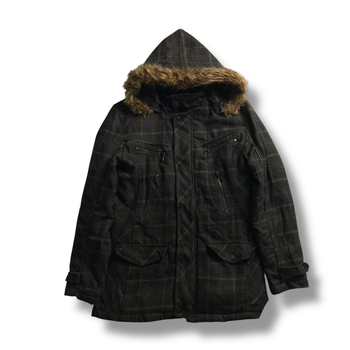 If Six Was Nine 🇯🇵 IN THE ATTIC HOMME CHECKERED FUR HOODIE JACKET Size US XL / EU 56 / 4 - 1 Thumbnail
