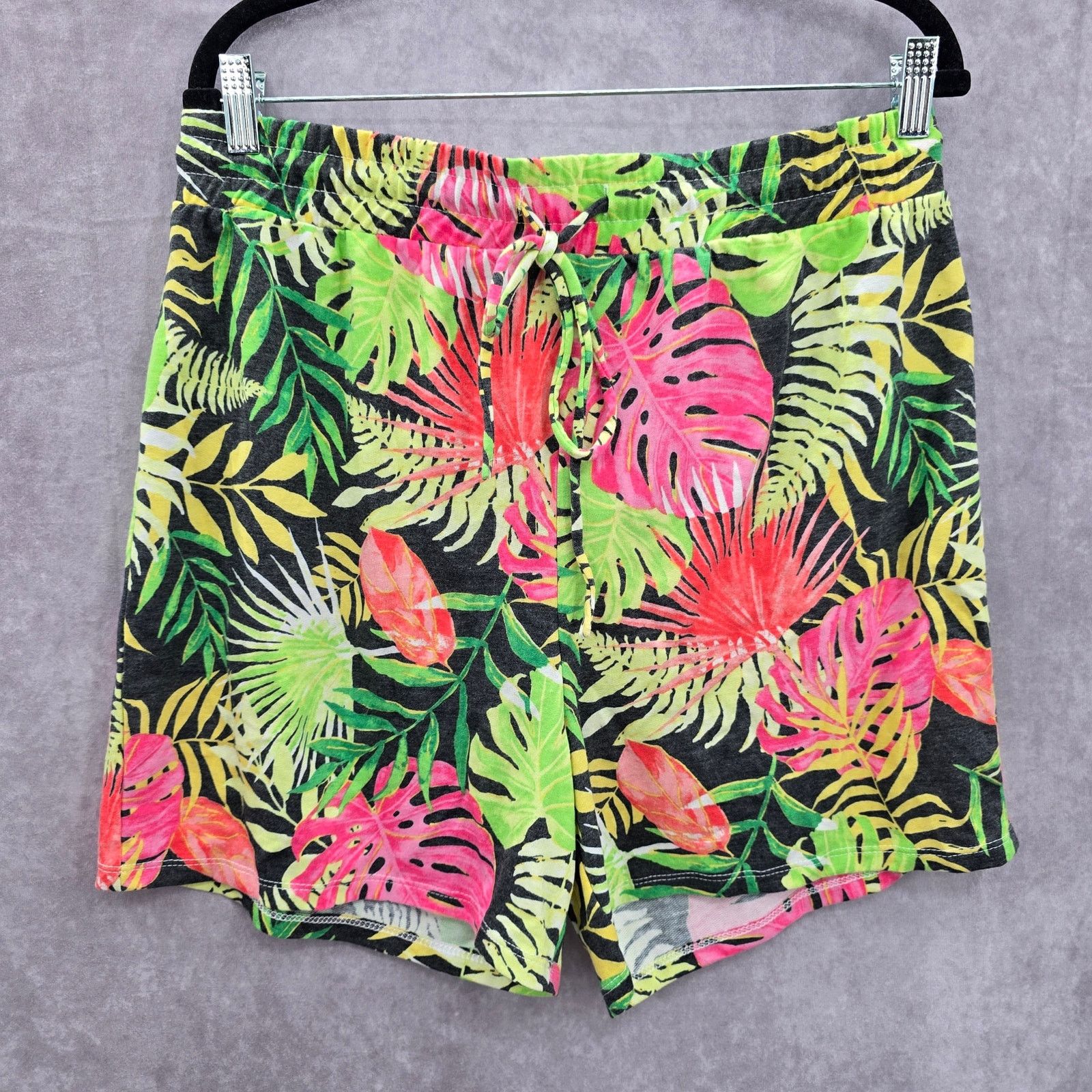 Other LA Threads Green Tropical Floral Stretch Shorts Large Size 34" / US 12 / IT 48 - 1 Thumbnail
