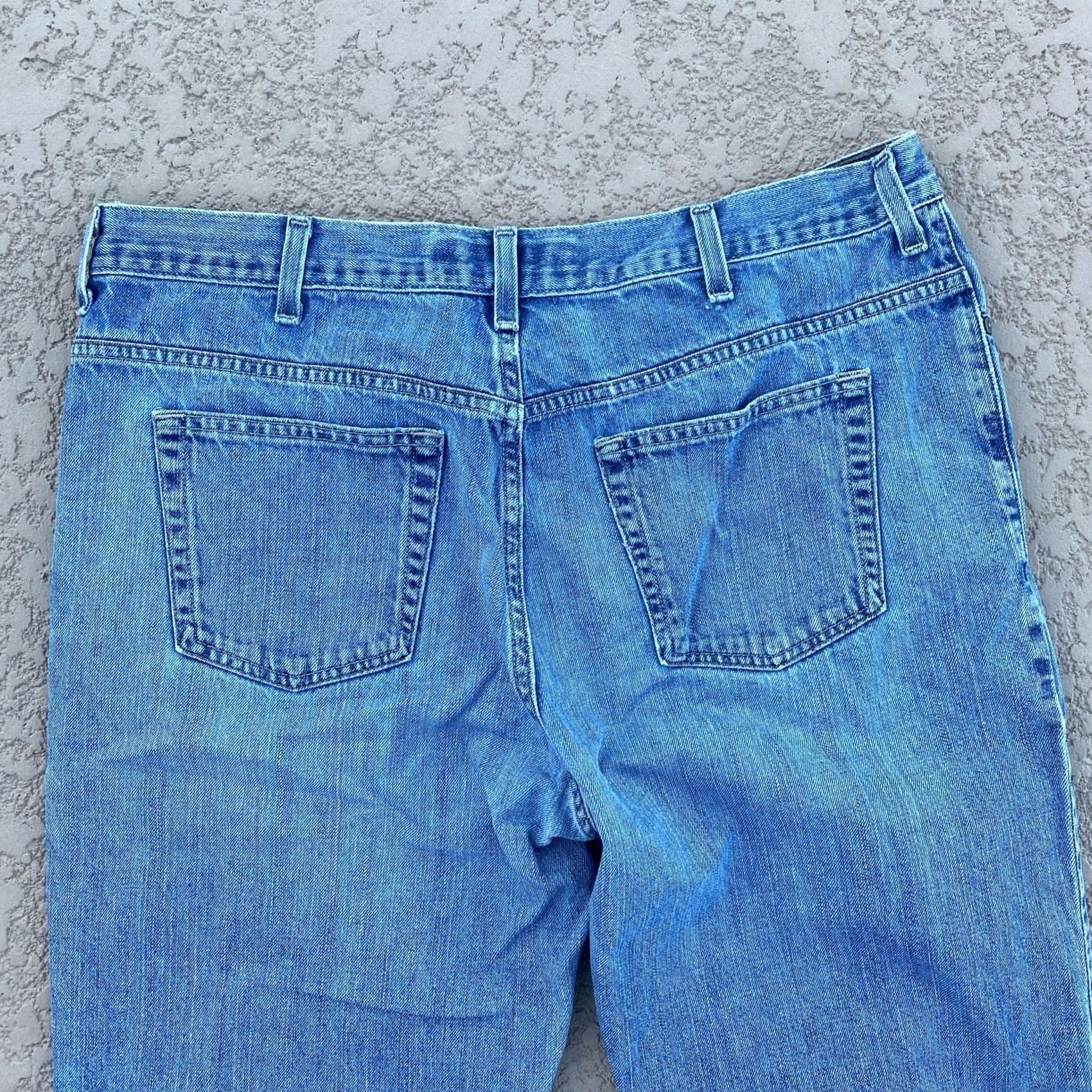 Old Navy VINTAGE Old Navy Jeans Mens Fit Loose Baggy Wide Leg Blue 36x32 Y2K 90s Jeans Mens Retro 90s Guitar Logo Streetwear Baggy Relaxed Blue Pants Size US 36 / EU 52 - 7 Thumbnail