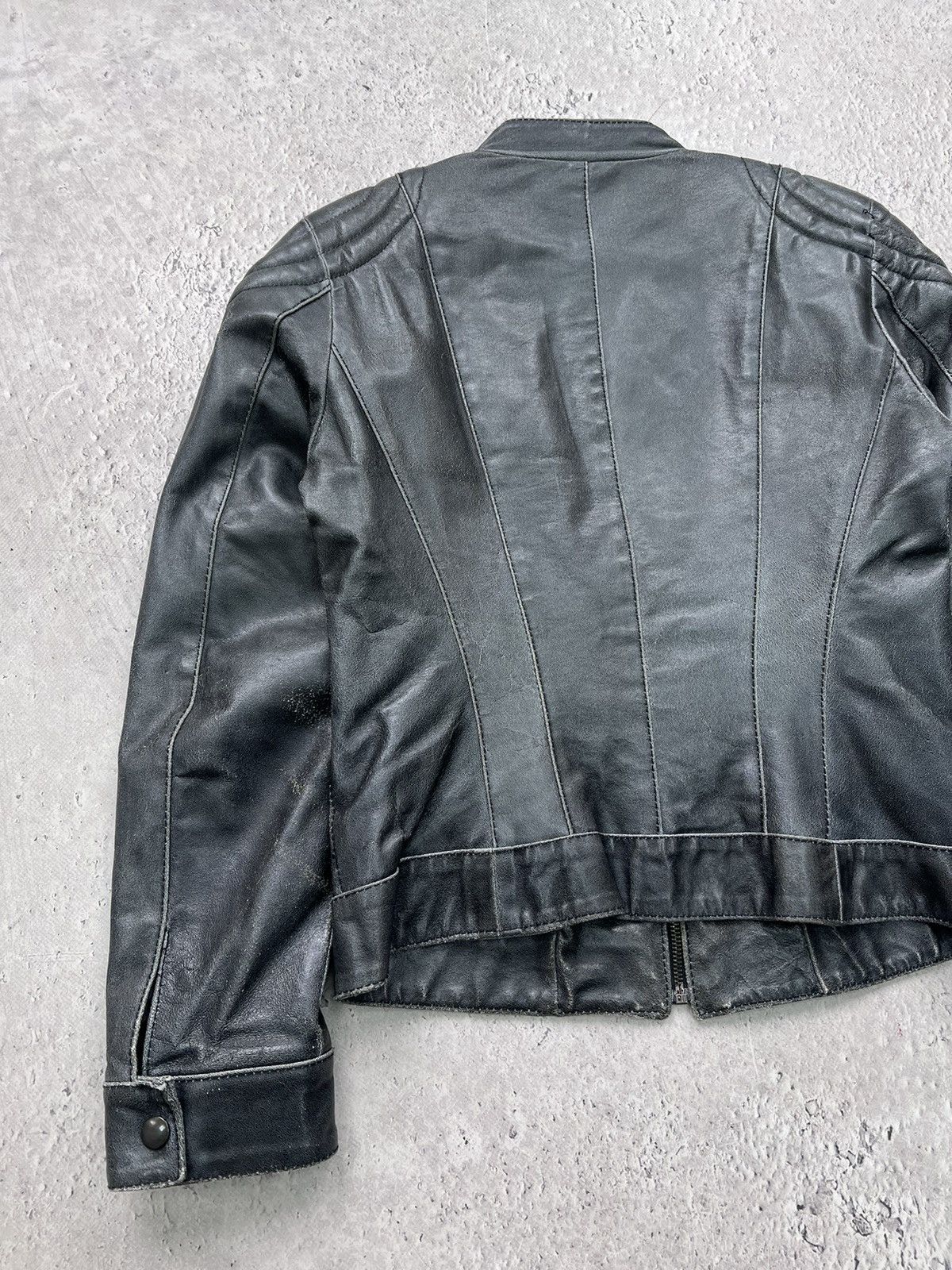 Vintage Vintage Avant Garde Real Leather Faded Bomber Jacket Size S / US 4 / IT 40 - 11 Thumbnail