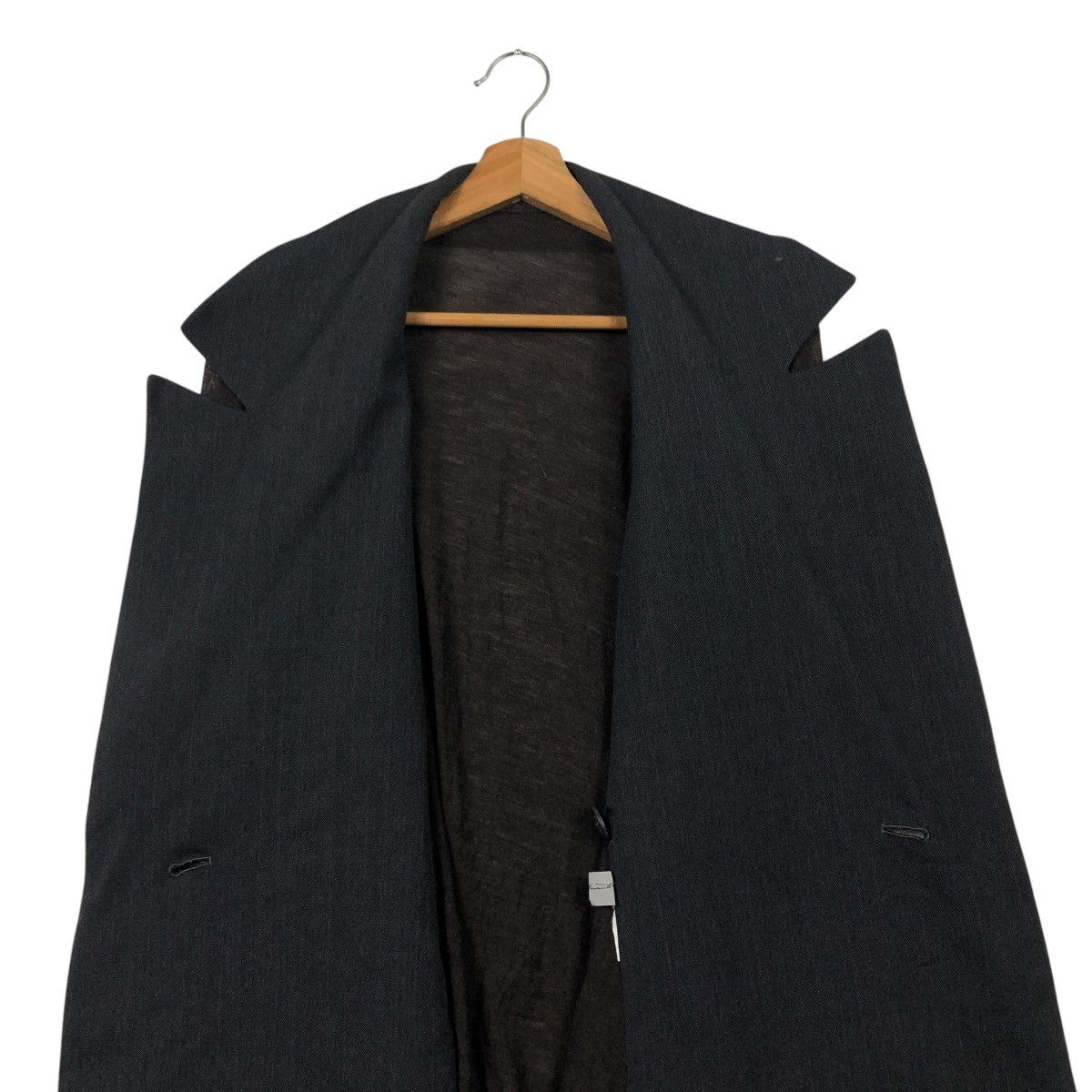 Yohji Yamamoto VINTAGE DOUBLE COLLAR JACKET ASYMMETRICAL DESIGN RICH BLACK Size M / US 6-8 / IT 42-44 - 15 Thumbnail
