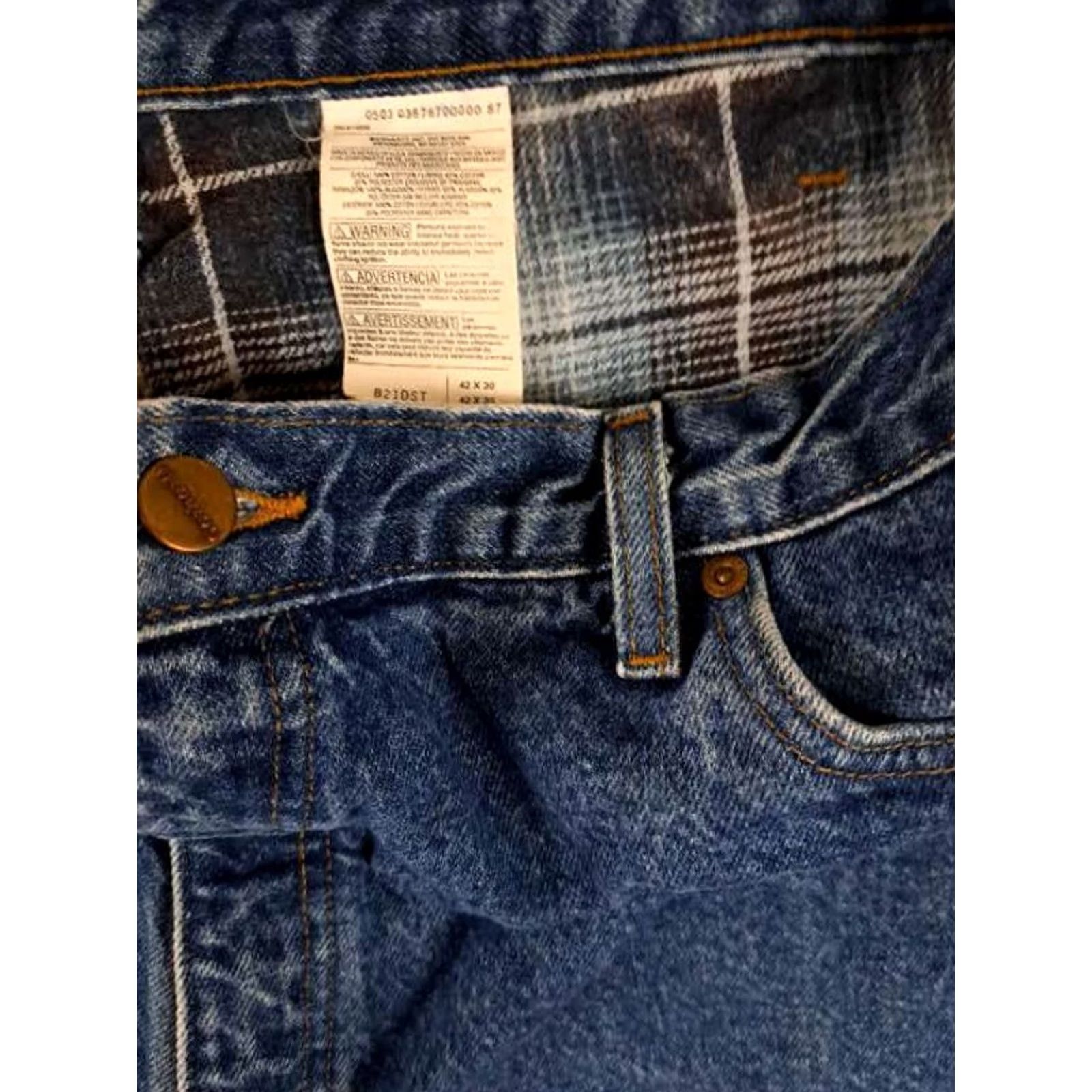 Carhartt VINTAGE Carhartt Jeans Blue Plaid Insulated EUC Size 42-30 Men Regular Denim 30in inseam Bootcut Jeans Carhartt Work Outdoors Size US 30 / EU 46 - 2 Thumbnail