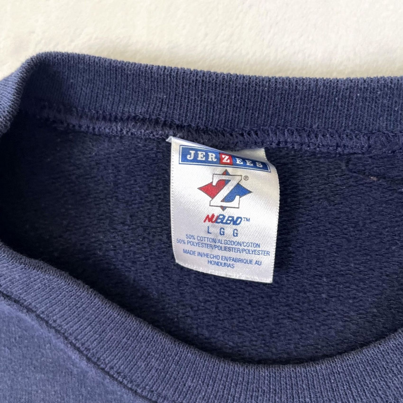 Jerzees VINTAGE Stockdale Christian Crusaders Sweatshirt Mens L Blue Graphic Print Jerzees NuBlend Crew Neck Pullover Size US L / EU 52-54 / 3 - 3 Thumbnail