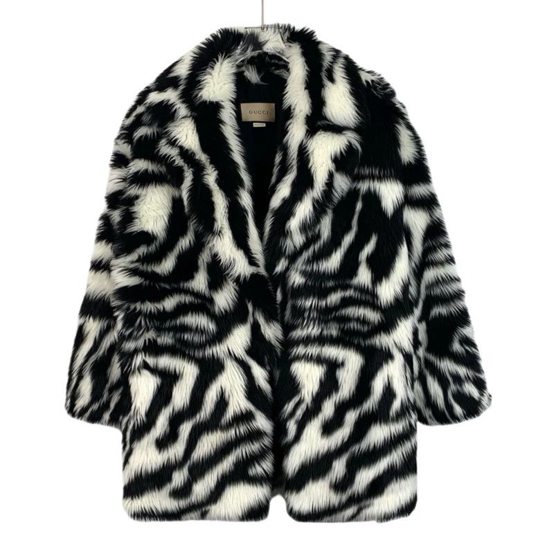 Gucci Gucci Size 36 23 color-blocked zebra-print mink fleece coat Size US XS / EU 42 / 0 - 1 Thumbnail