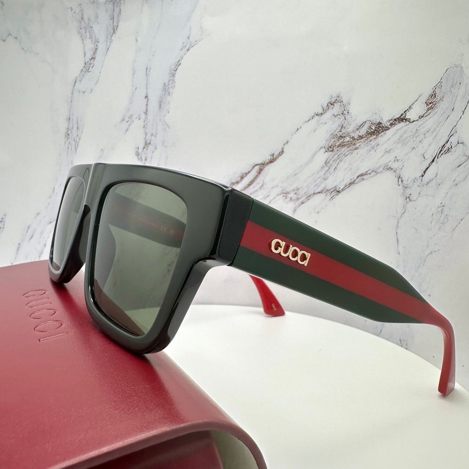 Gucci New GUCCI Sunglasses Black Classic Web Arm Authentic 2025 Size ONE SIZE - 19 Thumbnail