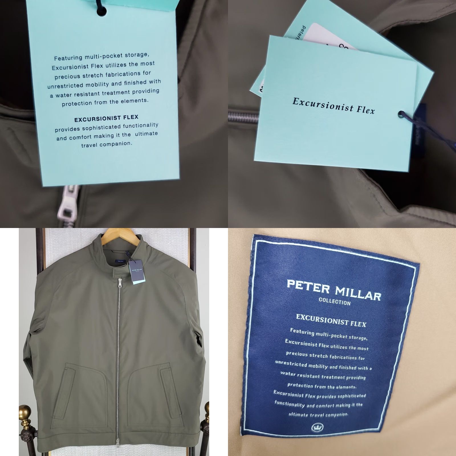 Peter Millar Peter Millar Bomber Jacket Excursionist Flex Mens Flight Navy Green M Regular Zip Wind-Resistant Water-Resistant All Seasons NWT 498 Size US M / EU 48-50 / 2 - 9 Thumbnail