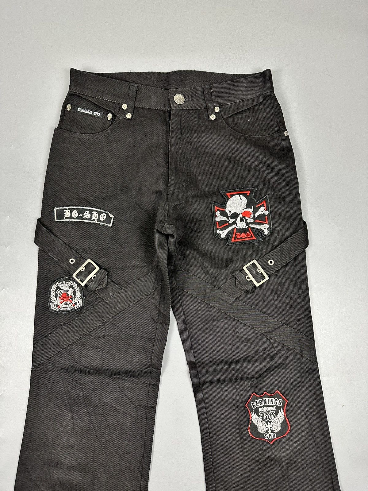 Seditionaries Vintage Bernings-Sho Punk Bondage Flared Denim Size US 29 - 5 Thumbnail