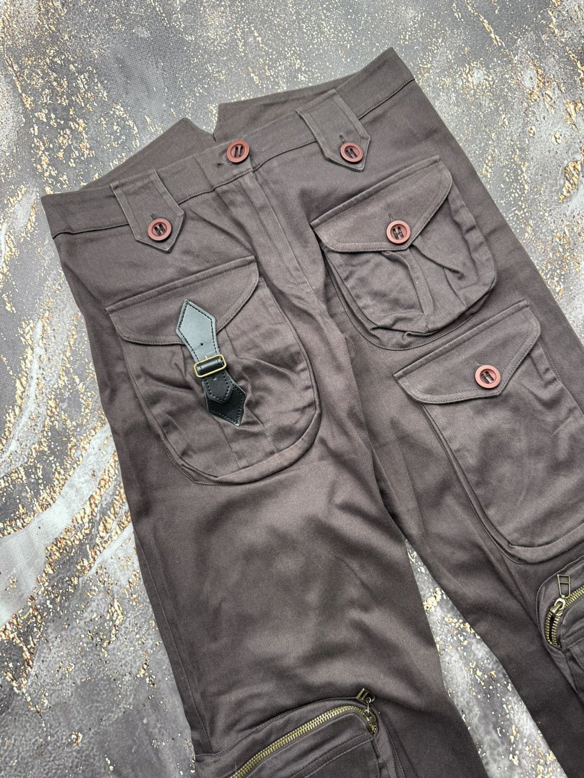 Other Vintage Multi Pocket Zipped Bondage Pants Size 26" / US 2 / IT 38 - 2 Thumbnail