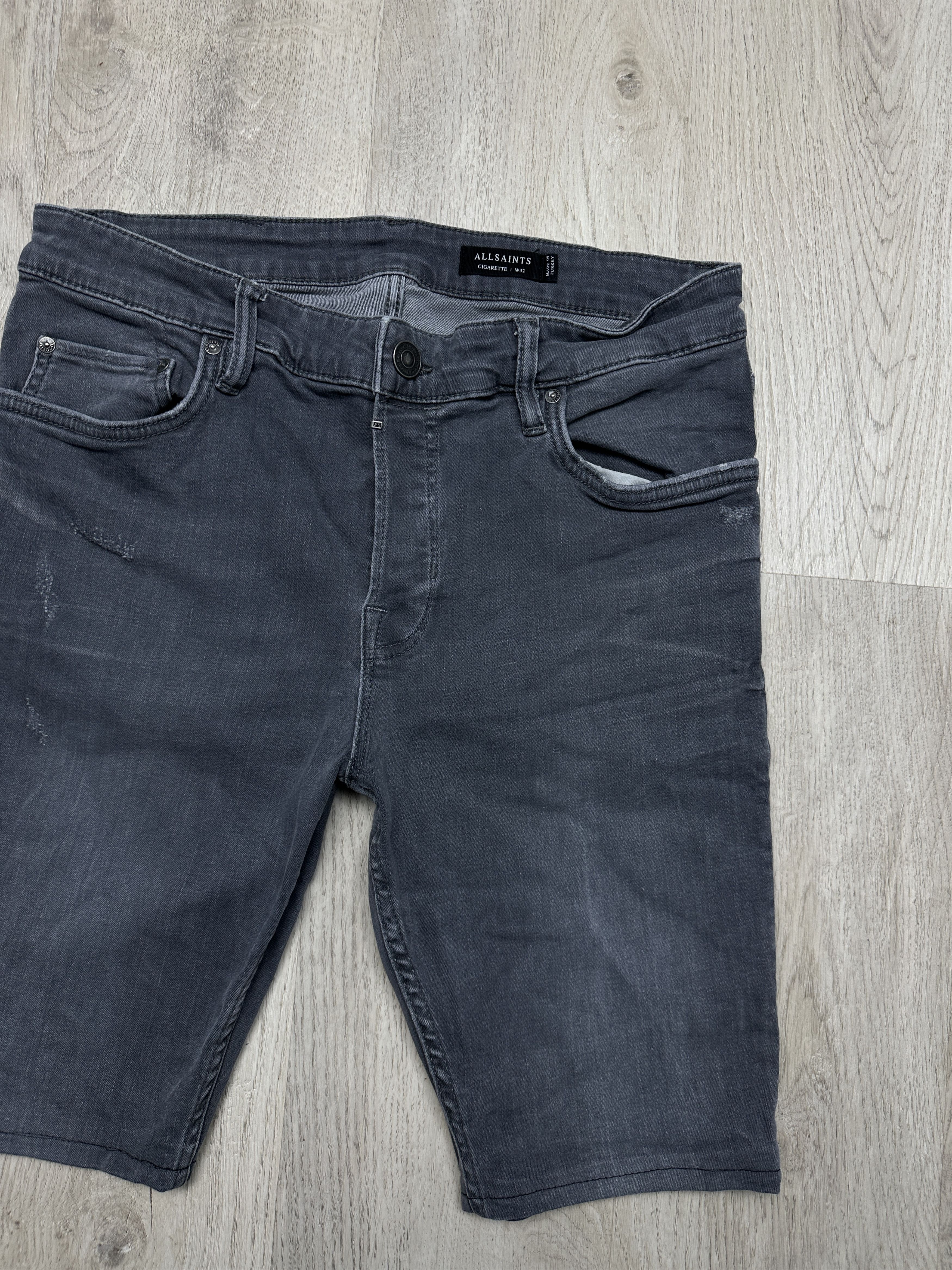 Allsaints Allsaints Cigarette Damaged Mens Denim Shorts Size US 32 / EU 48 - 2 Thumbnail