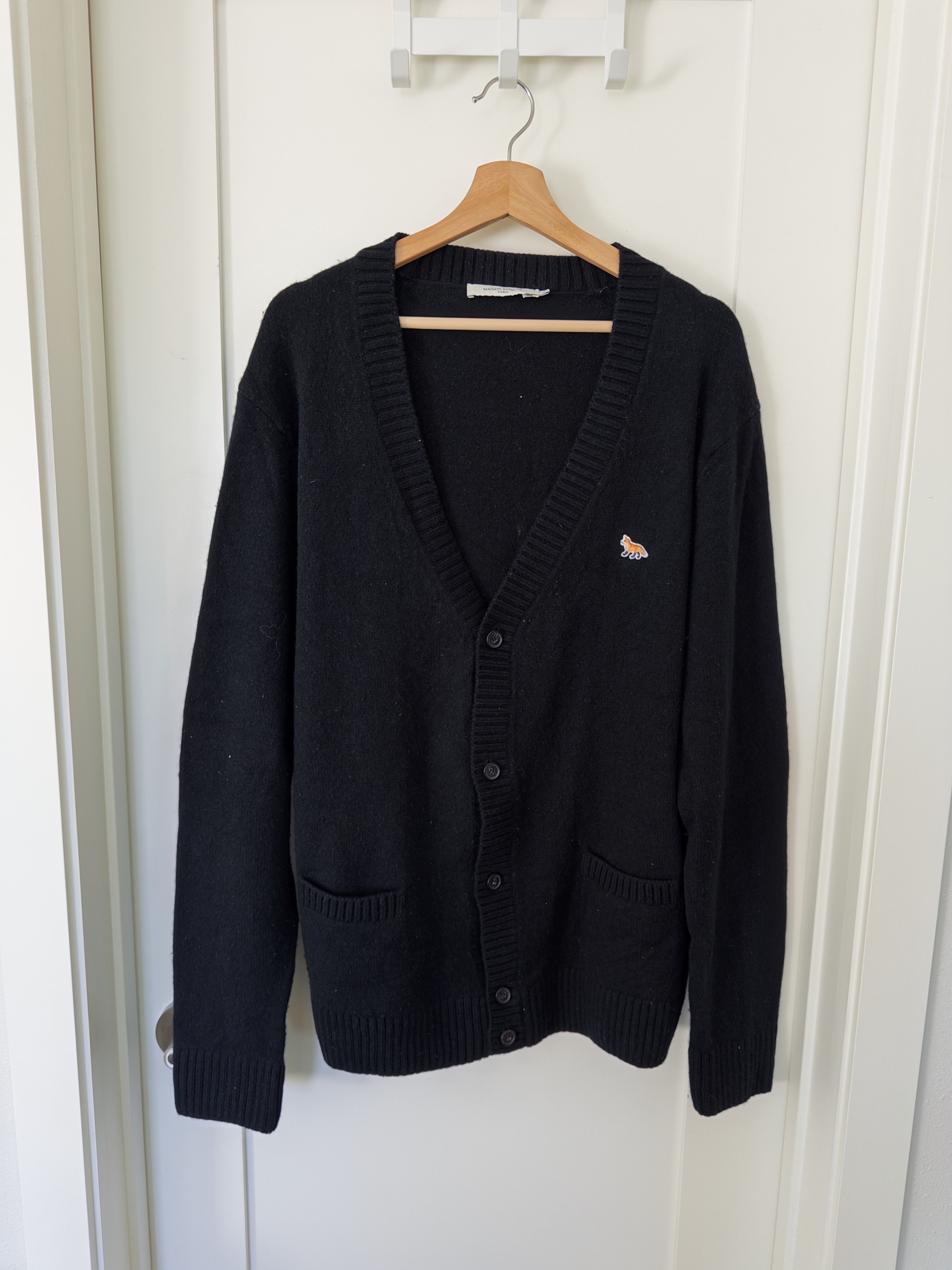 Maison Kitsune Maison Kitsuné Black Fox Cardigan Size US XXL / EU 58 / 5 - 1 Thumbnail