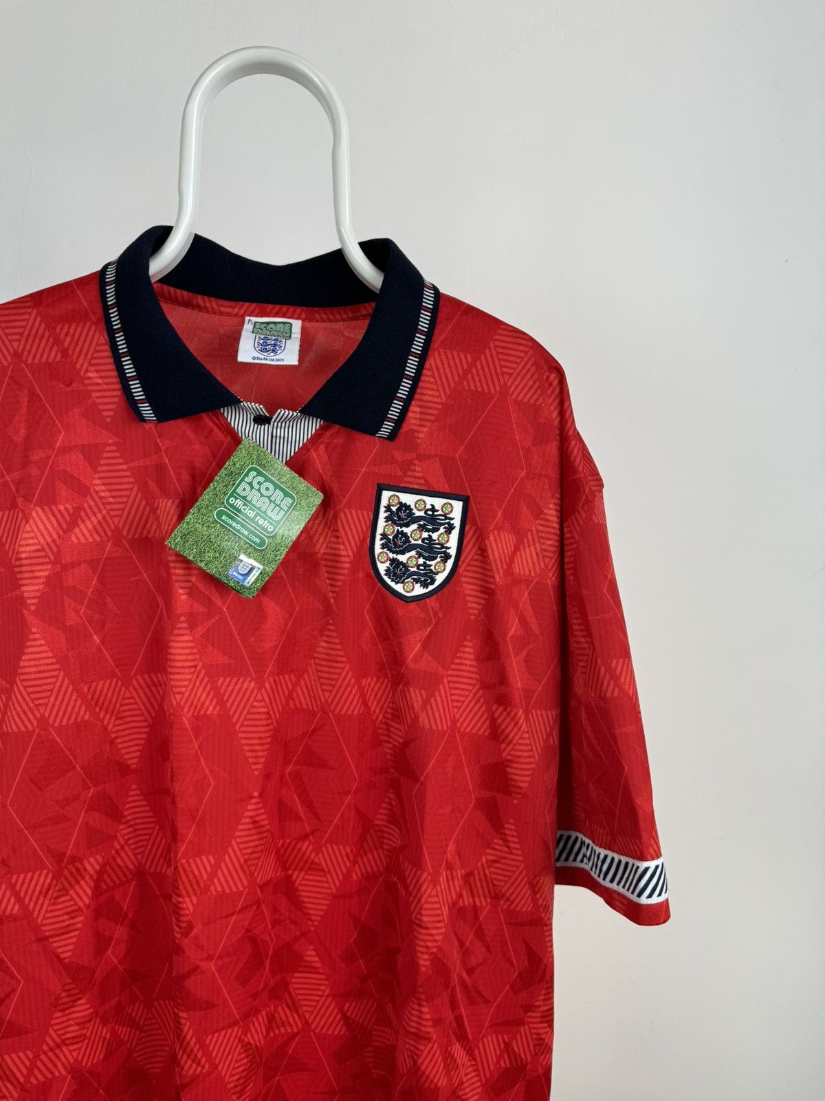 Vintage Score Draw Official Retro England Football Jersey Shirt Size US XXL / EU 58 / 5 - 2 Thumbnail