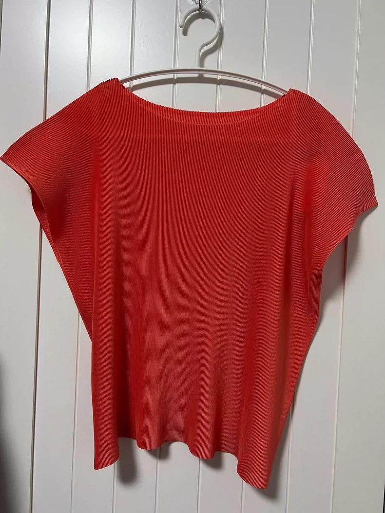 Issey Miyake Issey Miyake size:3 Orange pleated short-sleeved shirt Size S / US 4 / IT 40 - 1 Thumbnail
