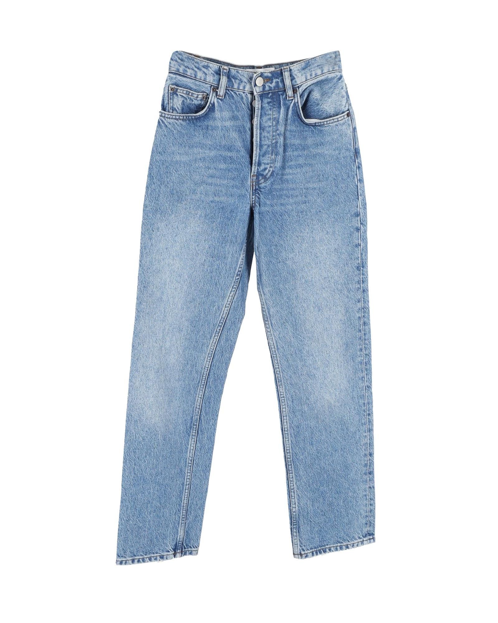 image of Reformation Sustainable High Rise Blue Cotton Jeans With Silky Soft Feel in Blue/Light Blue, Women'