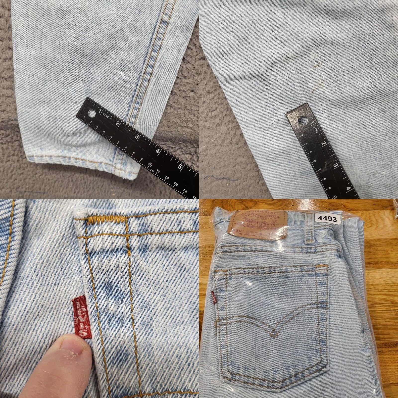 Levi's VINTAGE Levi’s 550 Jeans Men’s 30x36 Blue Denim USA 1995 Flaw* Leather Logo Embroidered 5-Pocket Regular Straight Jeans Mens Size US 30 / EU 46 - 10 Thumbnail