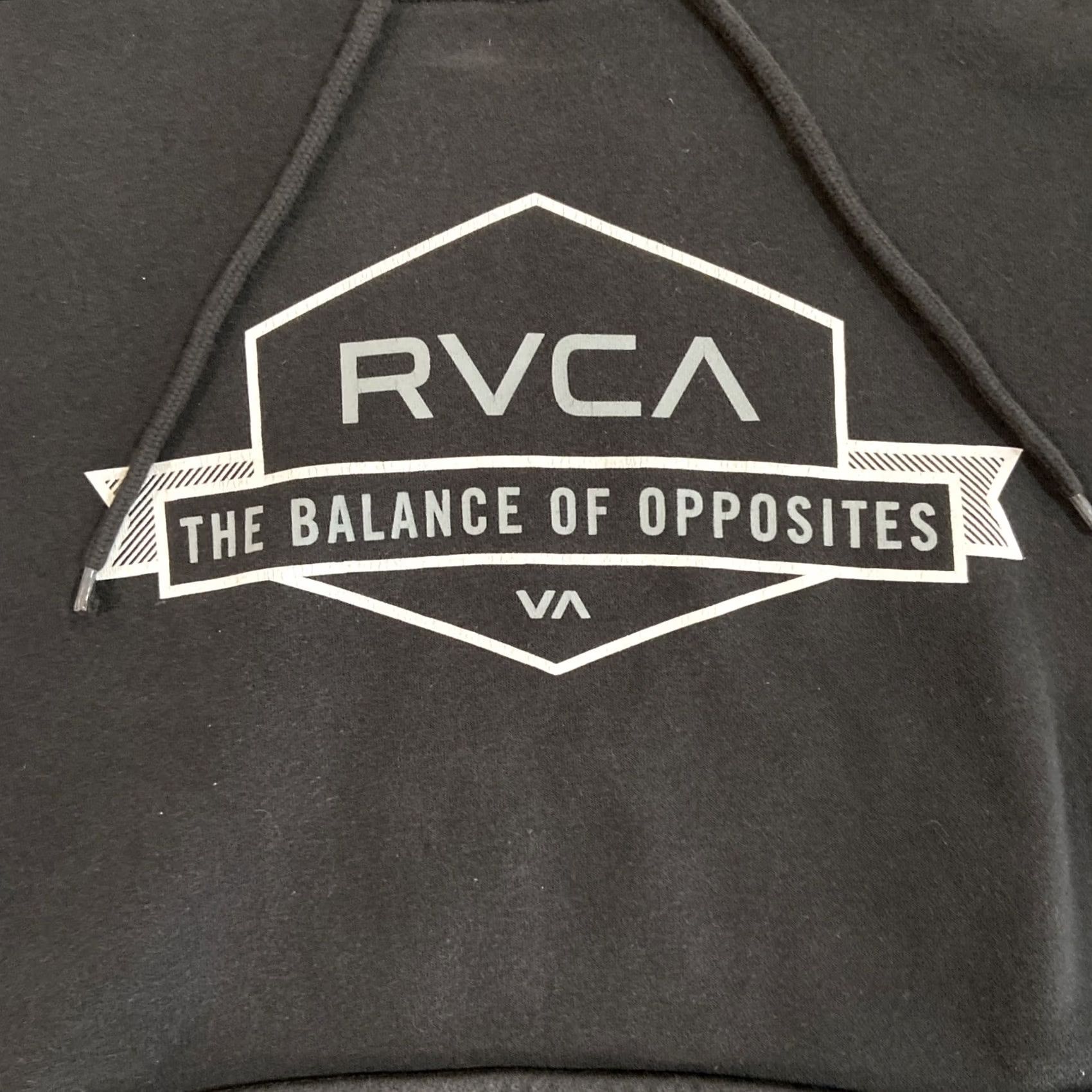 RVCA RVCA Balance of Opposites Hoodie Black Men's S Hooded Pullover Cotton Blend Regular Sweatshirt Size US S / EU 44-46 / 1 - 2 Thumbnail