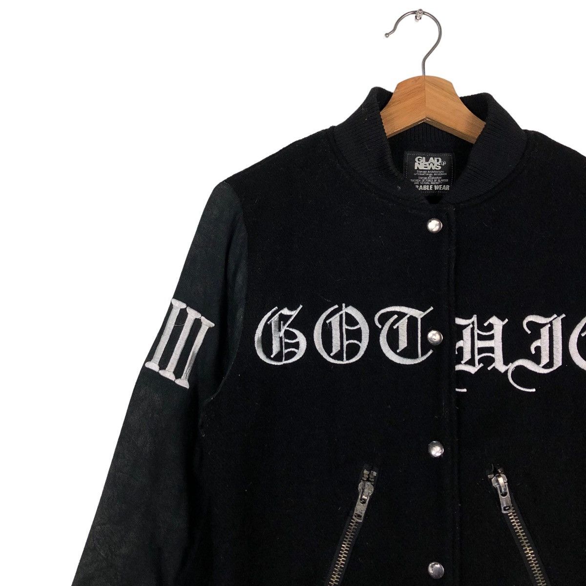 Japanese Brand 🔥Vtg Varsity Jacket Bomber Glad News Skeleton Big Logo Size US M / EU 48-50 / 2 - 8 Thumbnail