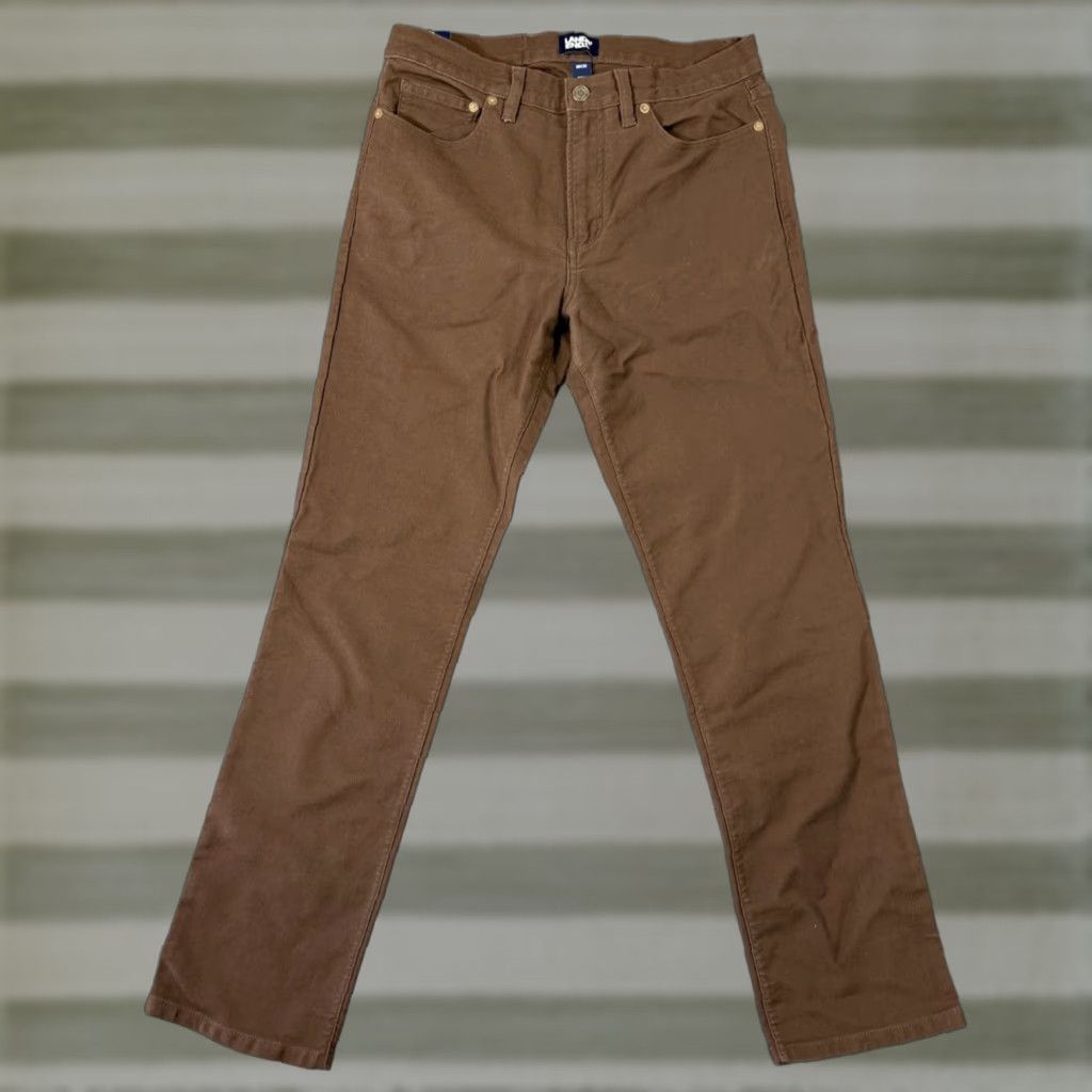 Lands' End Lands' End Knit Twill 5 Pocket Chino Pants Mens 30X30 Brown Stretch Straight NWT Size US 30 / EU 46 - 1 Thumbnail