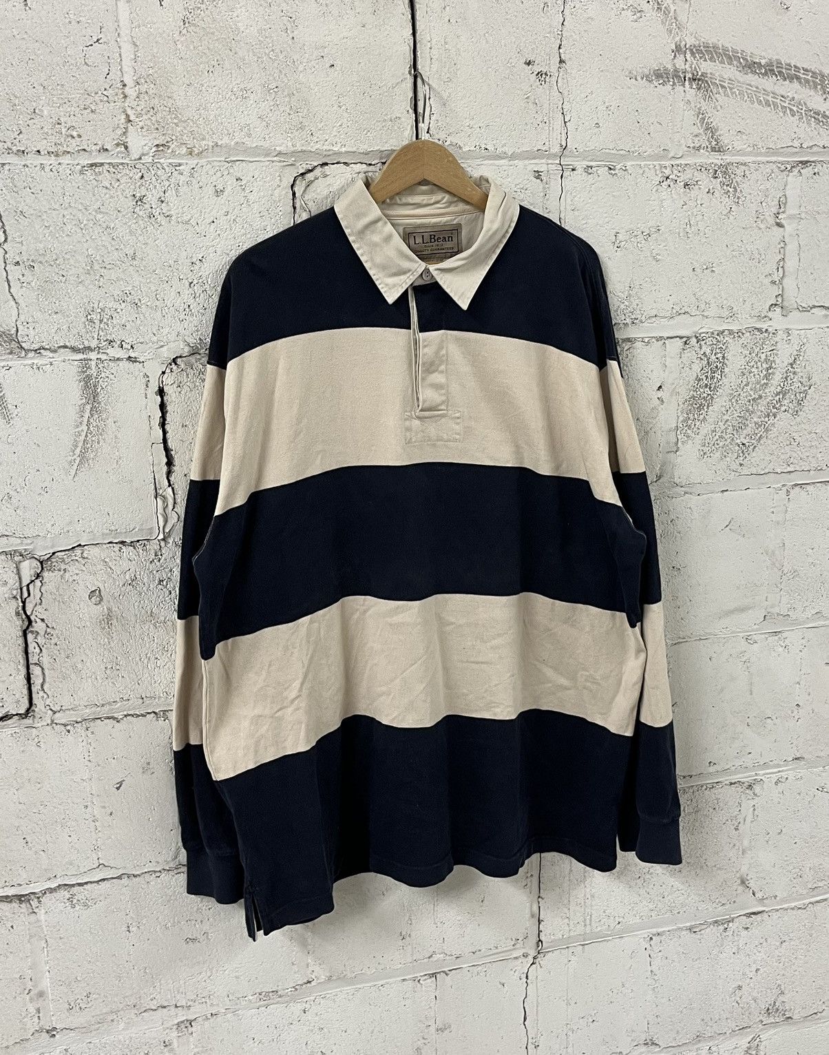 L.L. Bean Vintage Ll bean stripped rugby shirt preppy fall streetwear Size US XL / EU 56 / 4 - 1 Thumbnail
