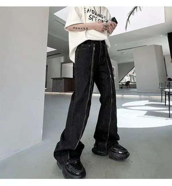 Jean × Vintage Casual Zipper Baggy Denim Size US 32 / EU 48 - 3 Thumbnail