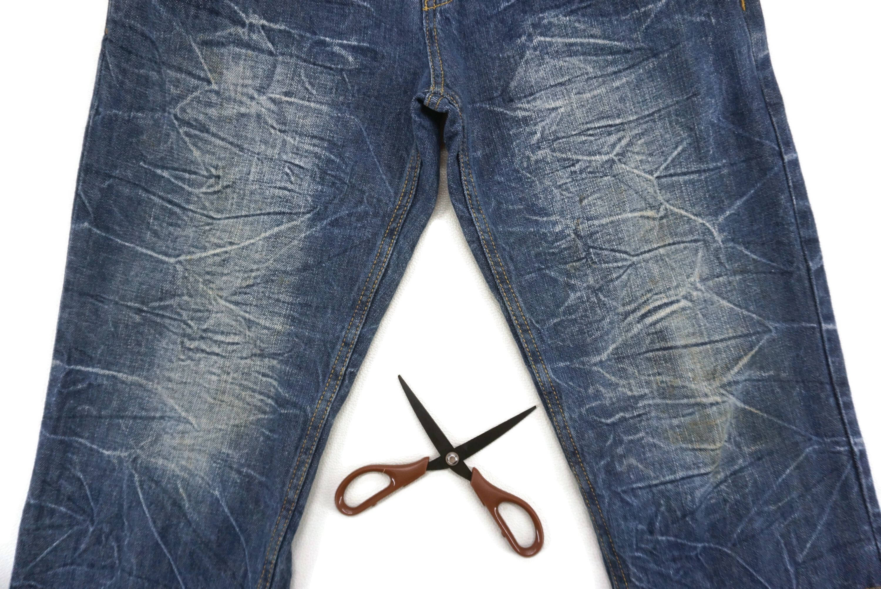 Japanese Brand Nylaus Jeans Size W31xL24.5 Double Waist Cropped Jorts Denim Size US 31 - 5 Thumbnail