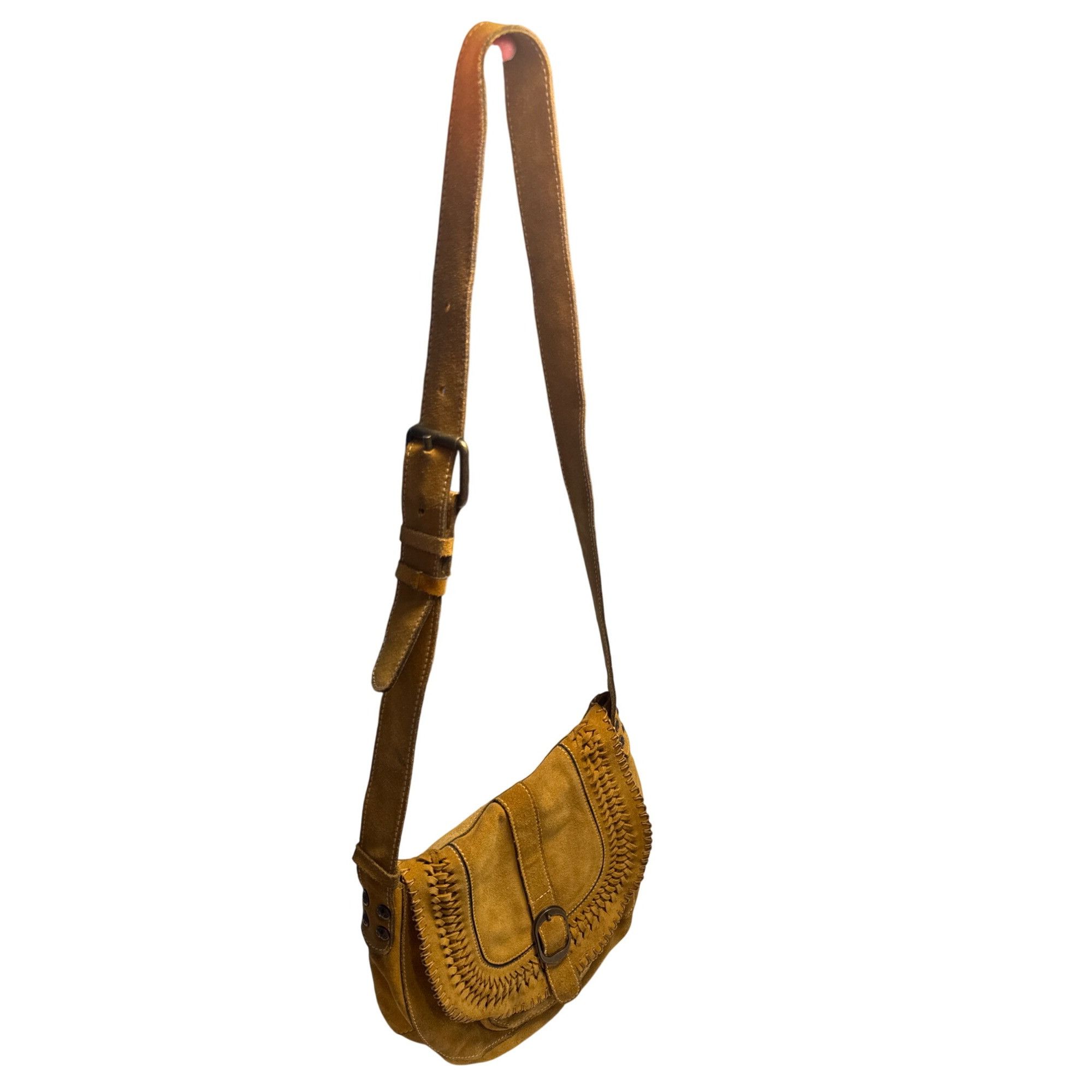Patricia Nash Patricia Nash Womens Brown Leather Suede Hobo Shoulder Bag S Size ONE SIZE - 16 Thumbnail
