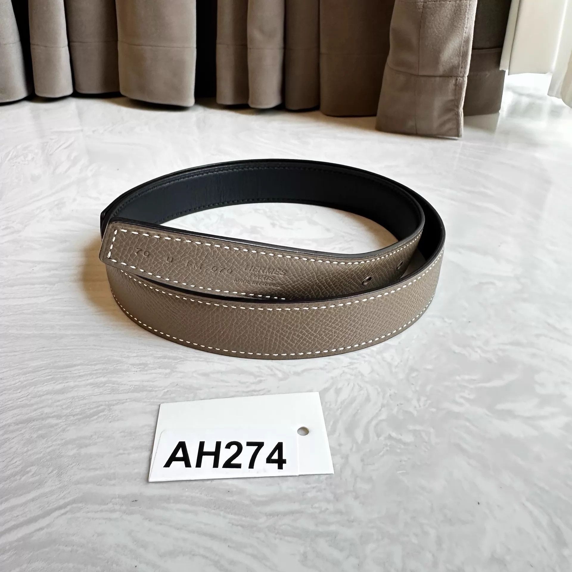 Hermes Men's Hermès U Stamp Belt 70 Custom Buckle AH274 Size ONE SIZE - 2 Thumbnail